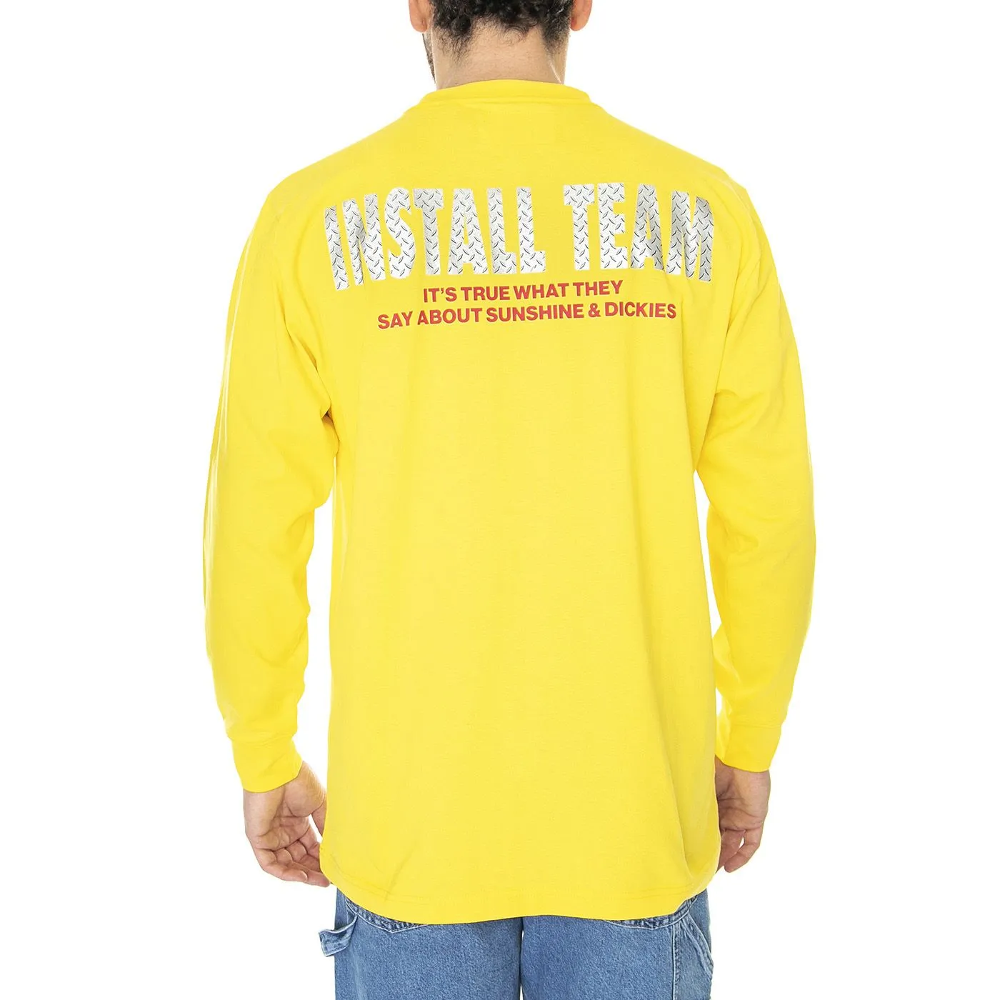 Dickies Nys LS Yexas Crew Tee Dark Yellow - Maglietta Maniche Lunghe Uomo Gialla    