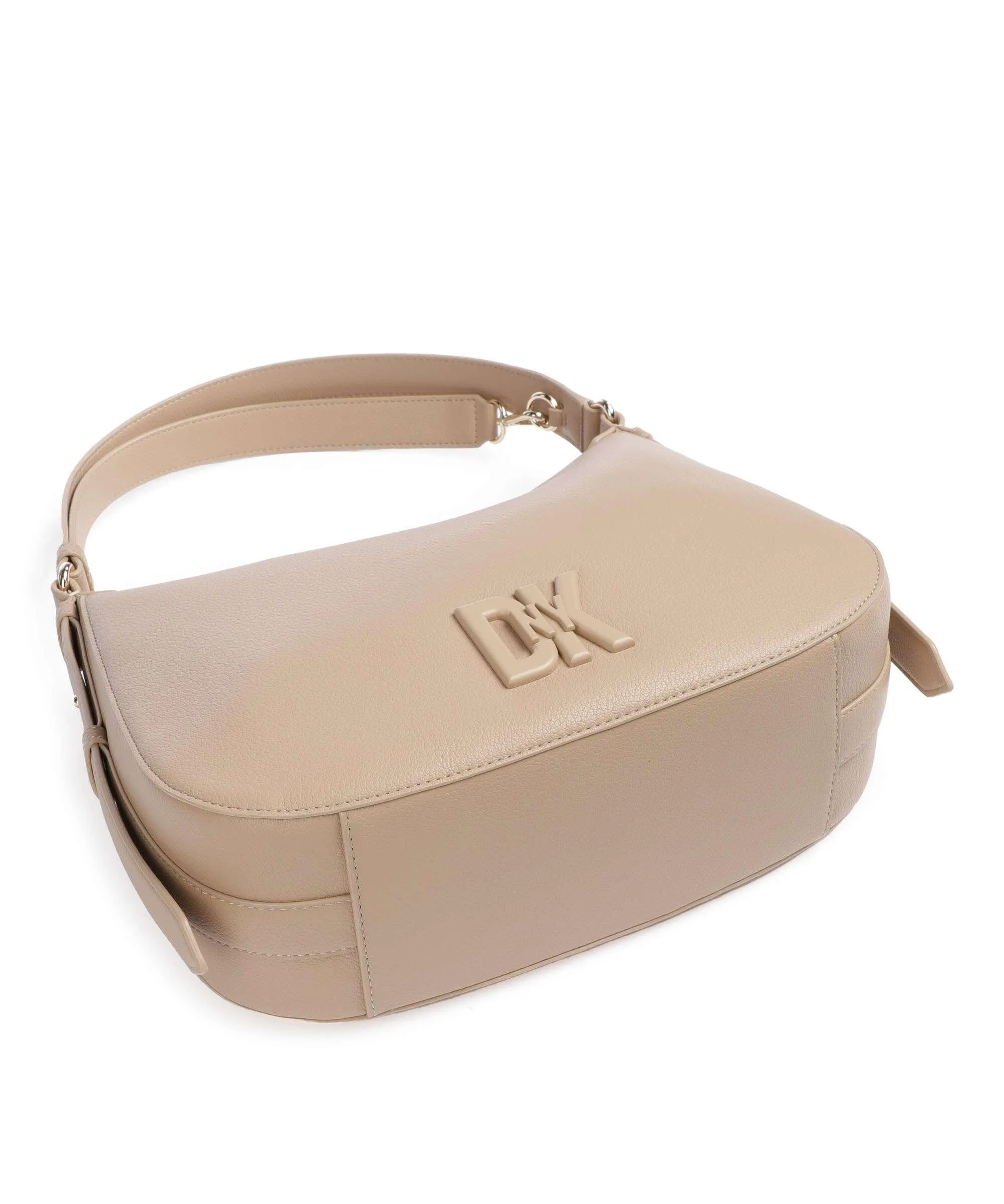  DKNY Milano Seventh Avenue Borsa hobo pelle di vacchetta grana beige  