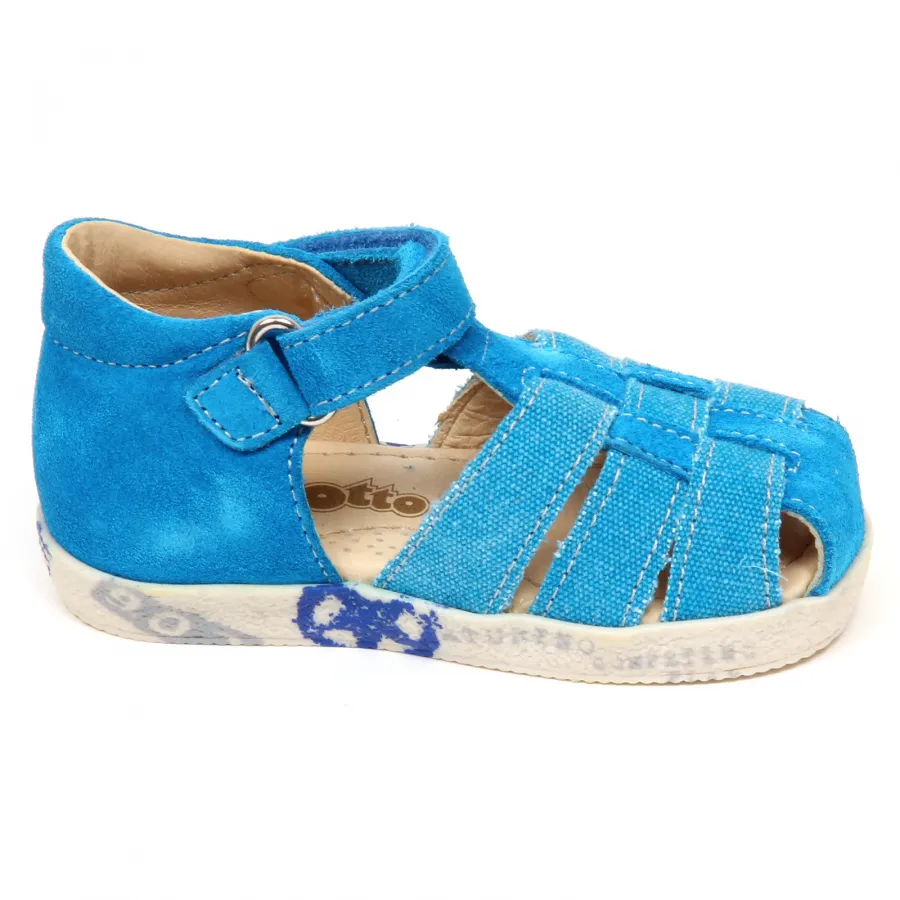 E8602 sandalo bimbo light blu FALCOTTO scarpe suede/canvas shoe kid boy