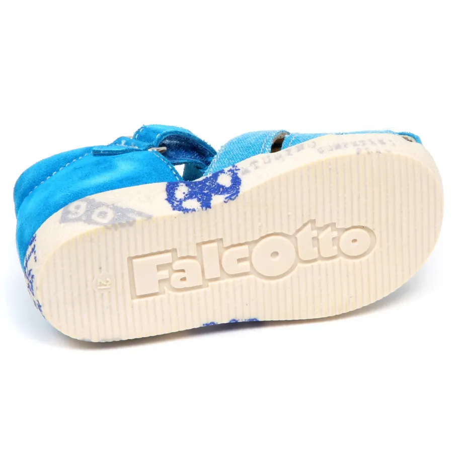 E8602 sandalo bimbo light blu FALCOTTO scarpe suede/canvas shoe kid boy