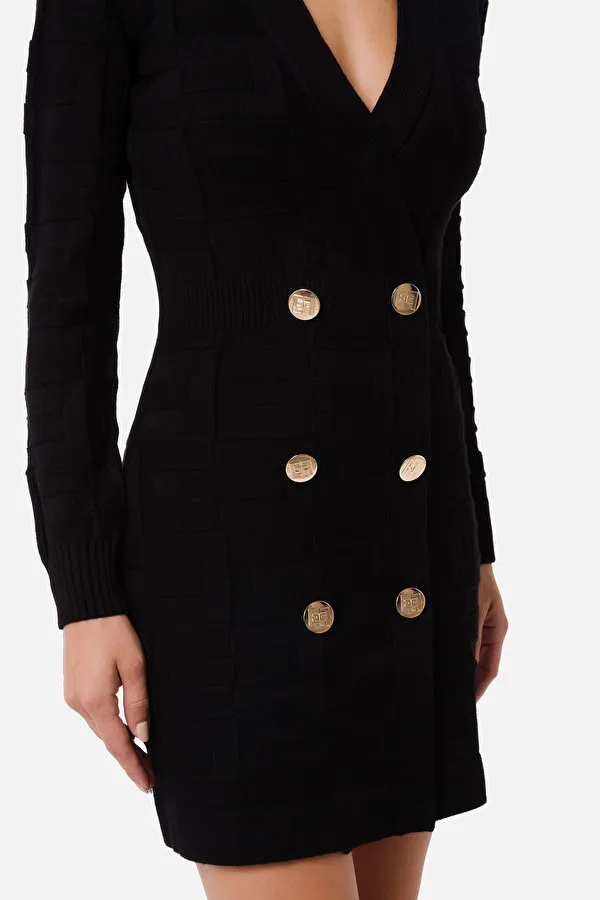 ELISABETTA FRANCHI Robe manteau con pattern logo