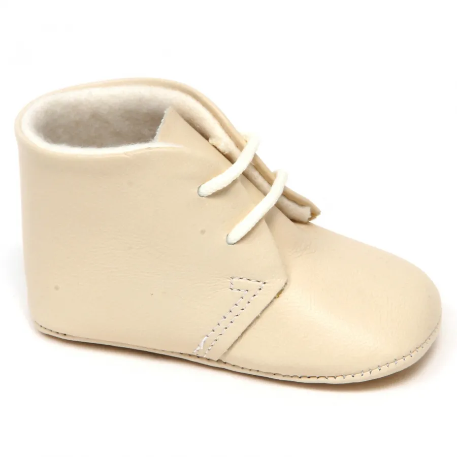 F5360 scarpe culla bimbo boy IL GUFO ivory nappa-leather baby shoe