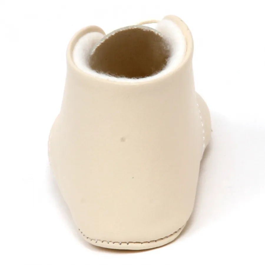 F5360 scarpe culla bimbo boy IL GUFO ivory nappa-leather baby shoe