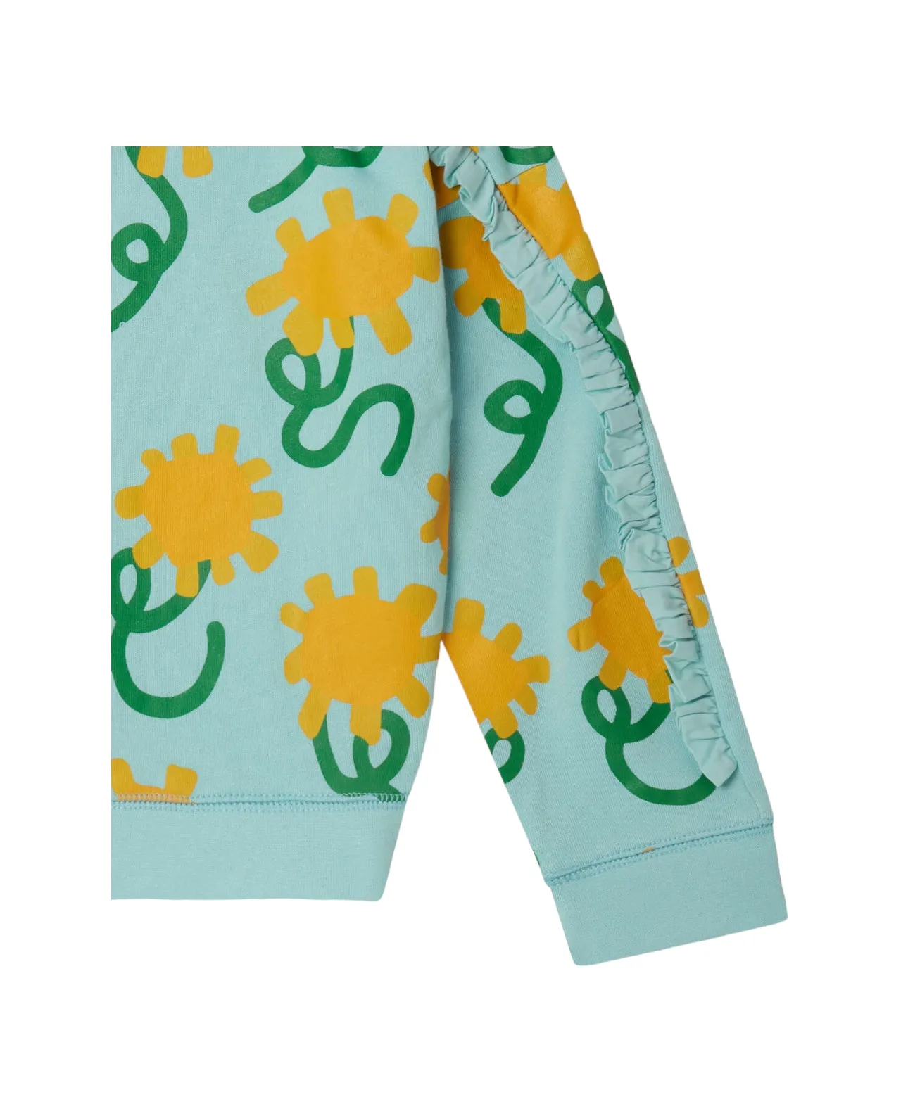 Felpa azzurra con stampa all over per neonata ebambina