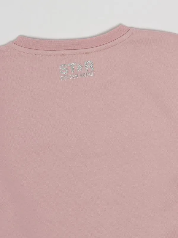 Felpa bambina Golden Goose con logo stella Rosa