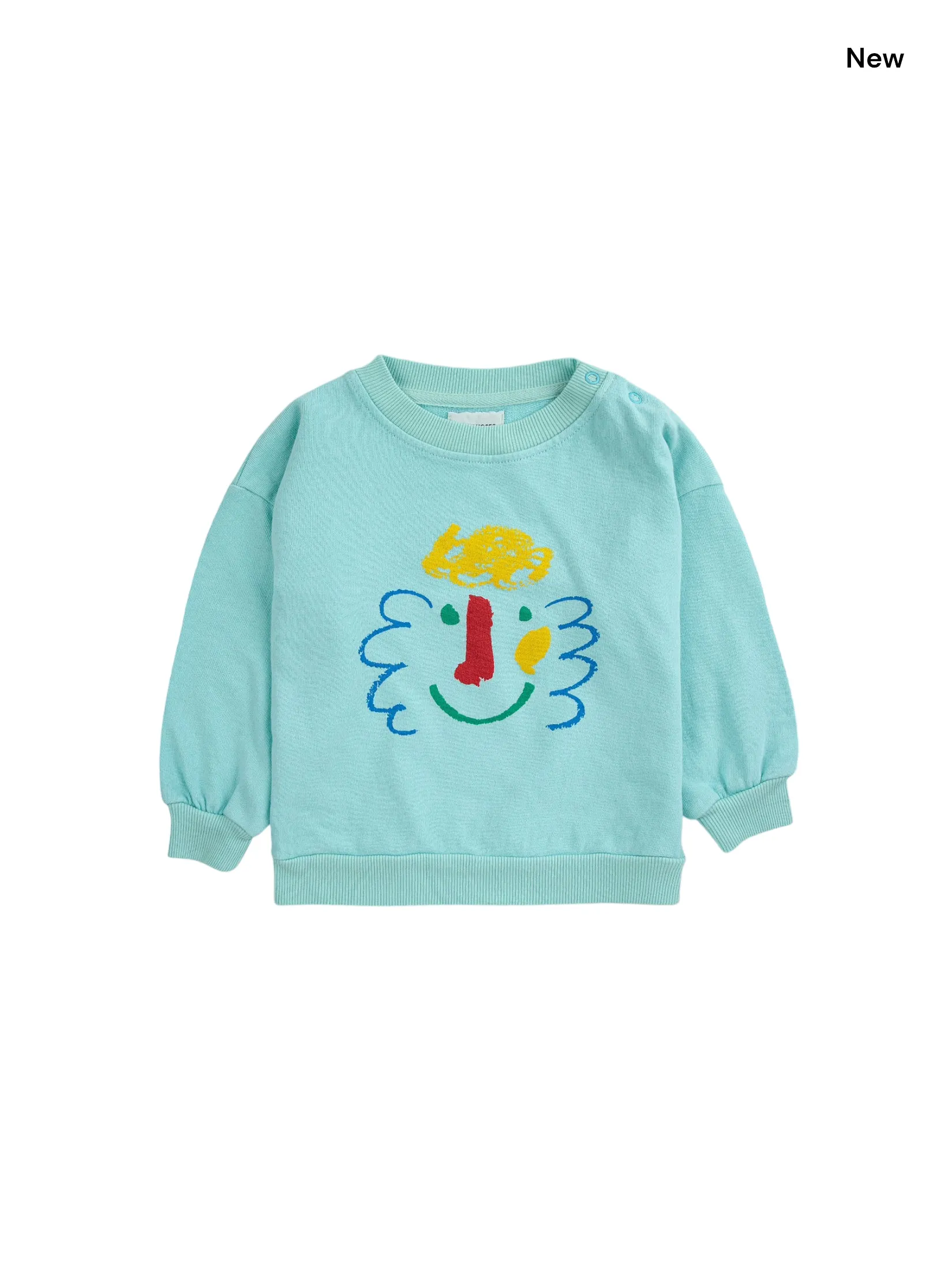 Felpa celeste con stampa multicolor per neonati