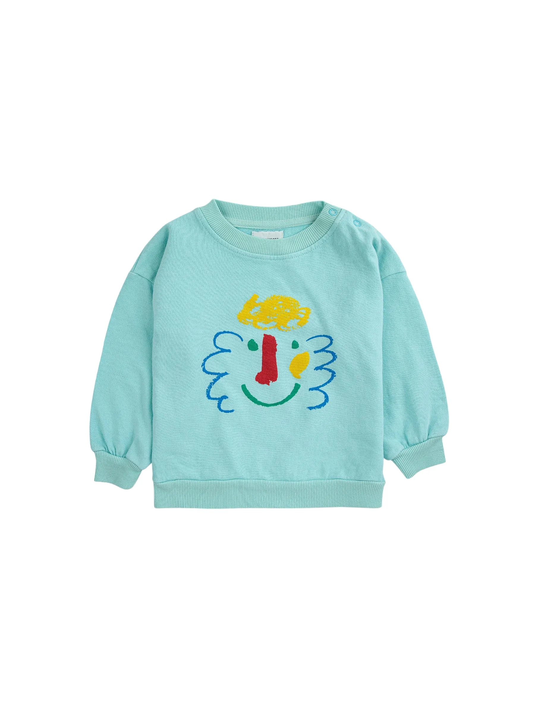 Felpa celeste con stampa multicolor per neonati