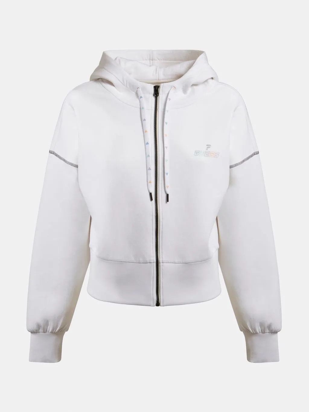 Felpa con chiusura lampo e logo frontale guess