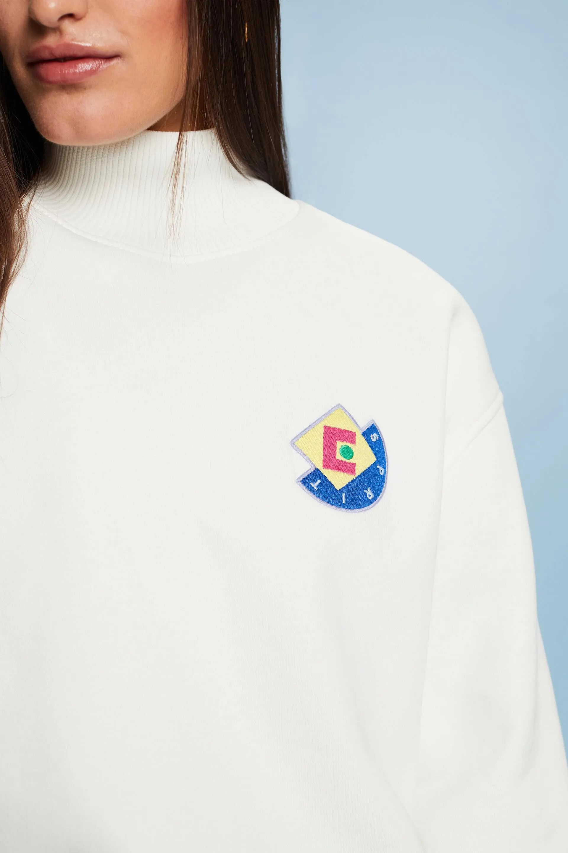 Felpa con logo e collo a lupetto