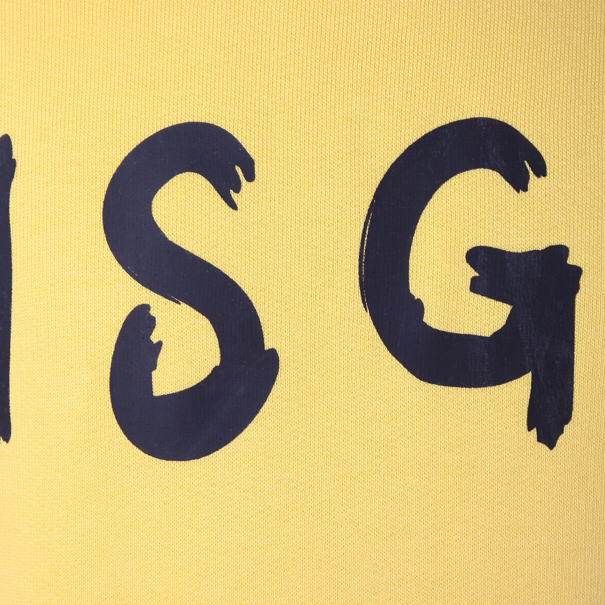 Felpa Con Stampa Logo Giallo Pastello