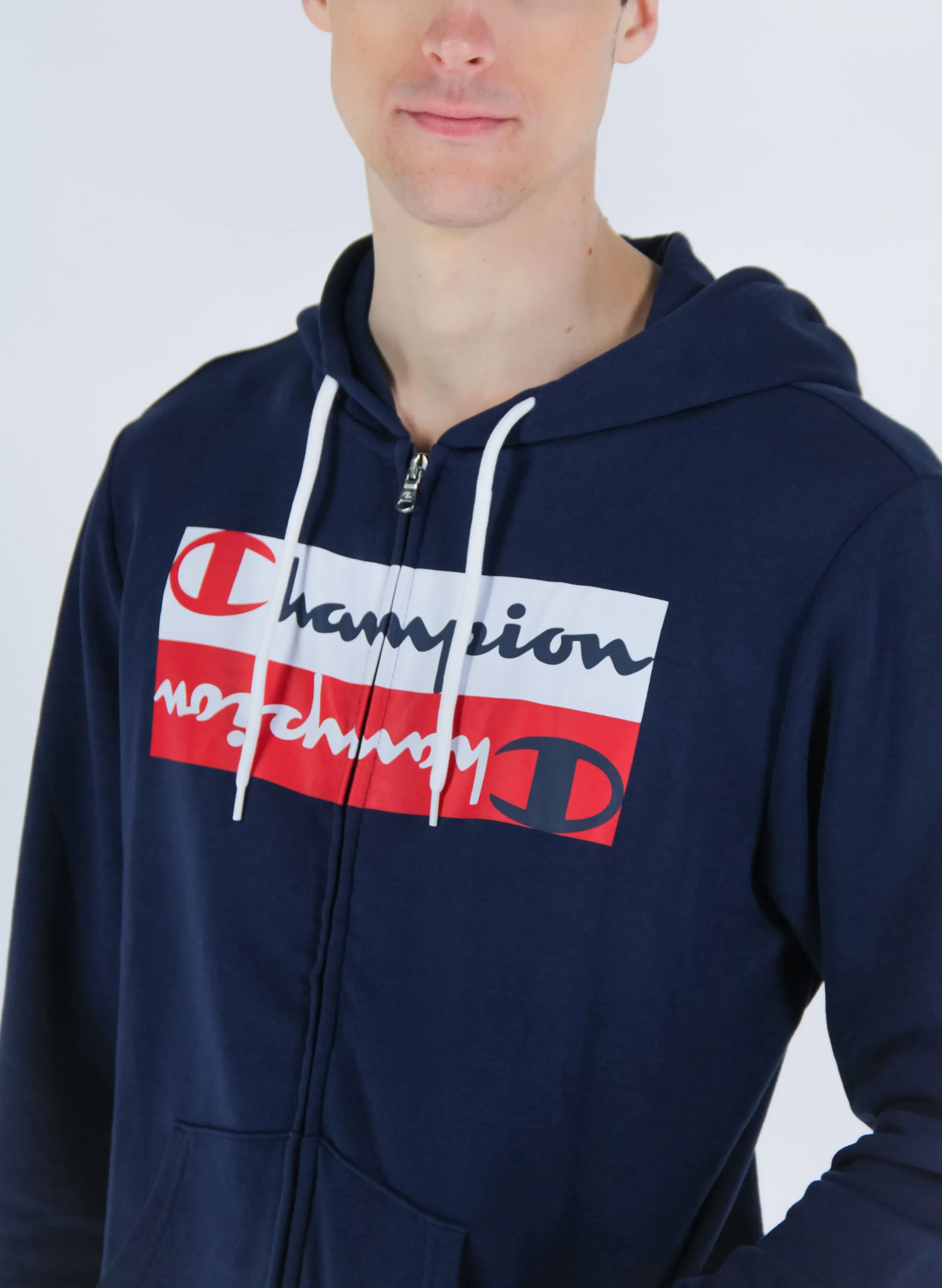 felpa graphic logo full zip con cappuccio