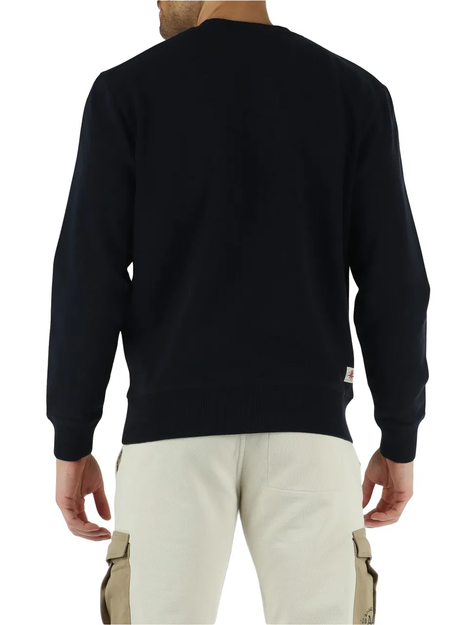 Felpa in cotone garzato con scritta logo