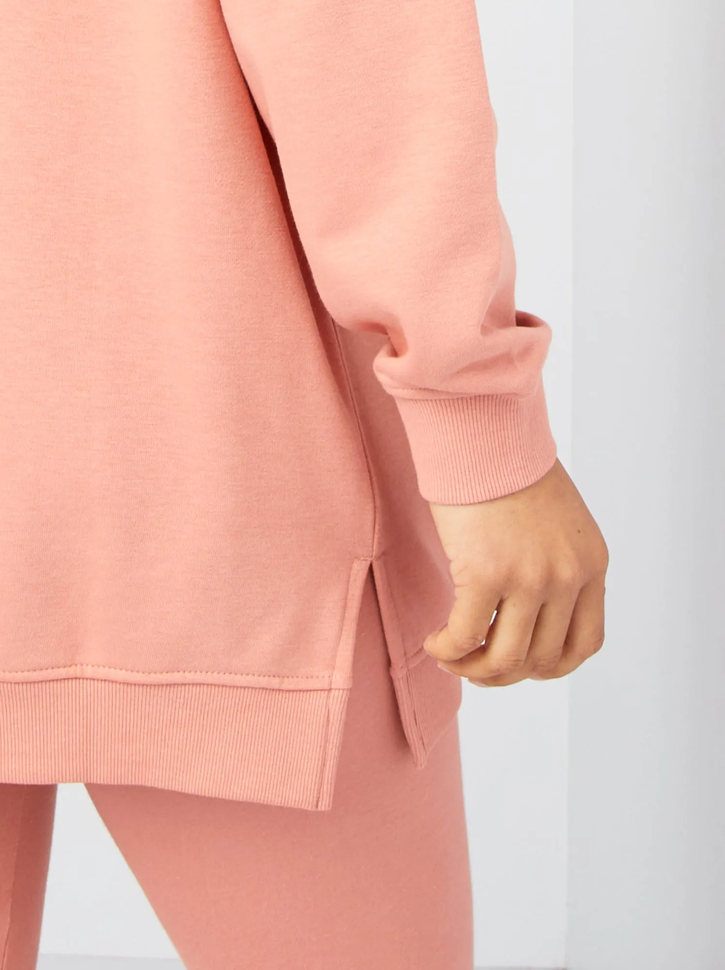 Felpa lunga con cappuccio - ROSA