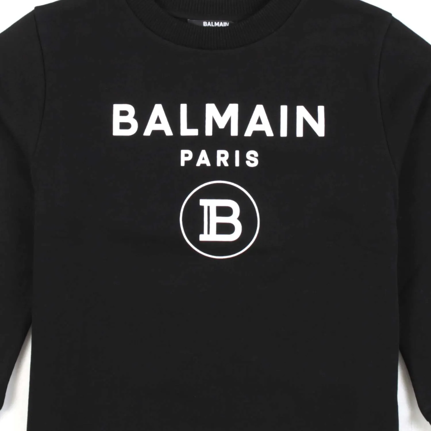 Felpa Nera Con Logo Bianco Bambina