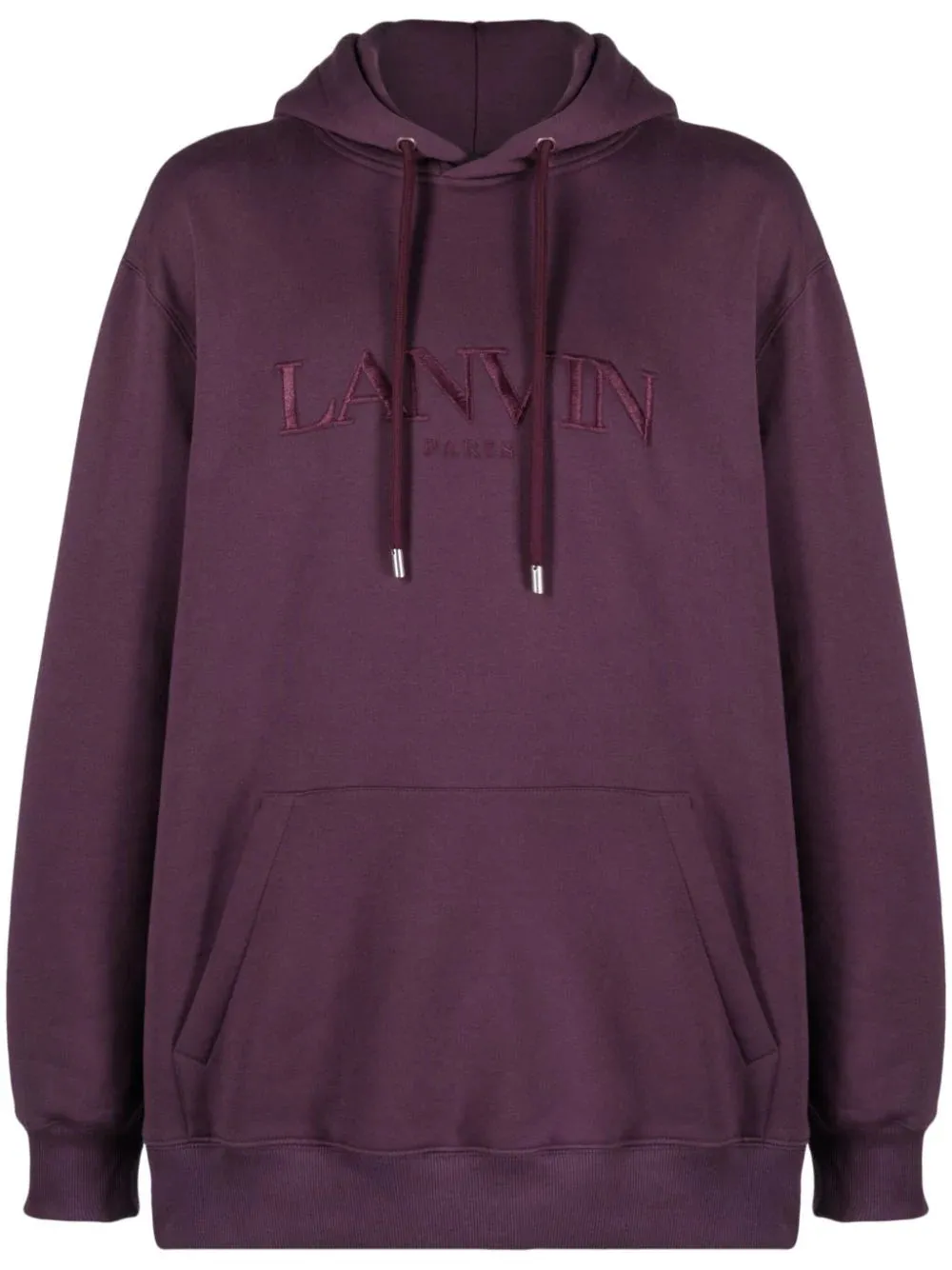 Felpa oversize con cappuccio e con logo ricamato
