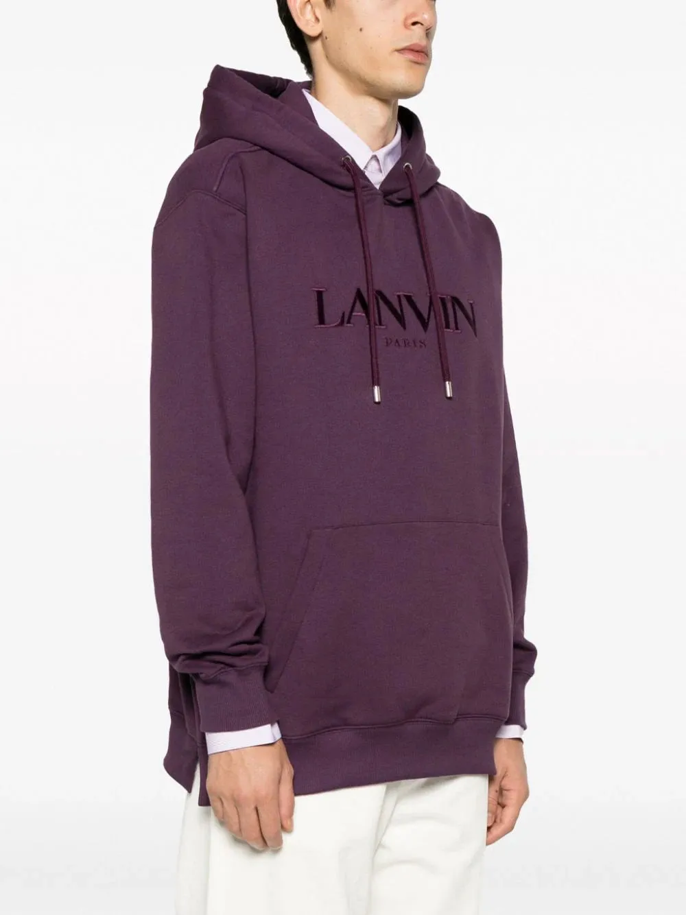 Felpa oversize con cappuccio e con logo ricamato