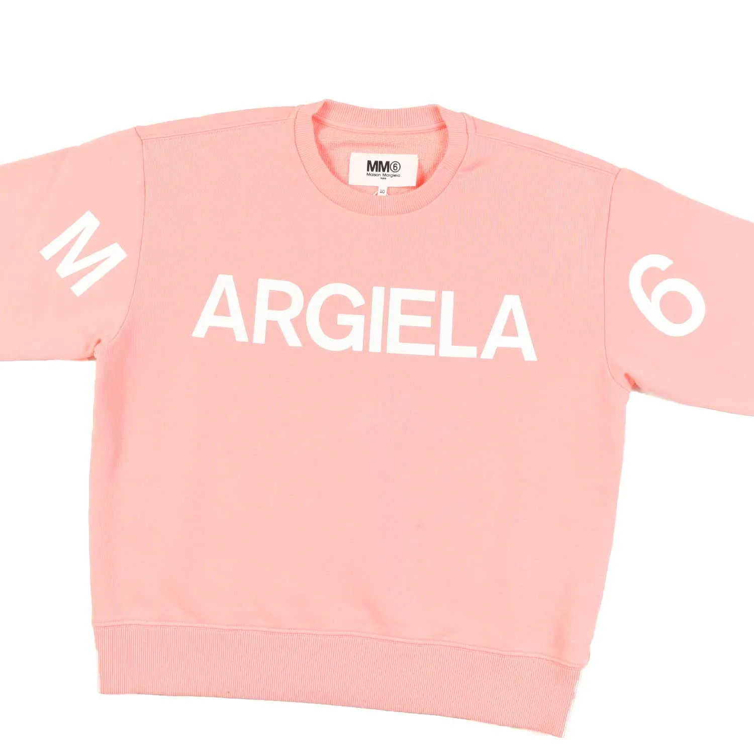 Felpa Rosa Con Logo Bianco Bambina E Ragazza