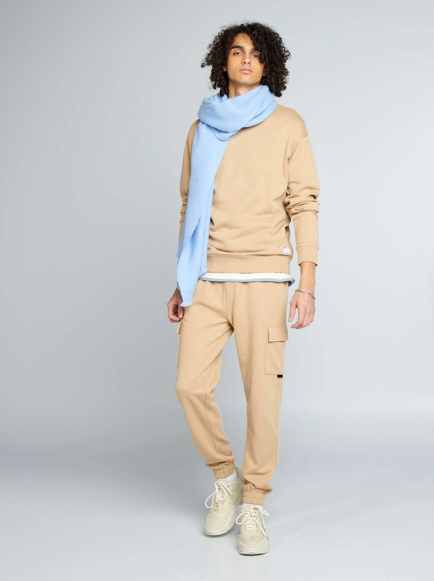 Felpa scollo tondo con dettaglio - BEIGE