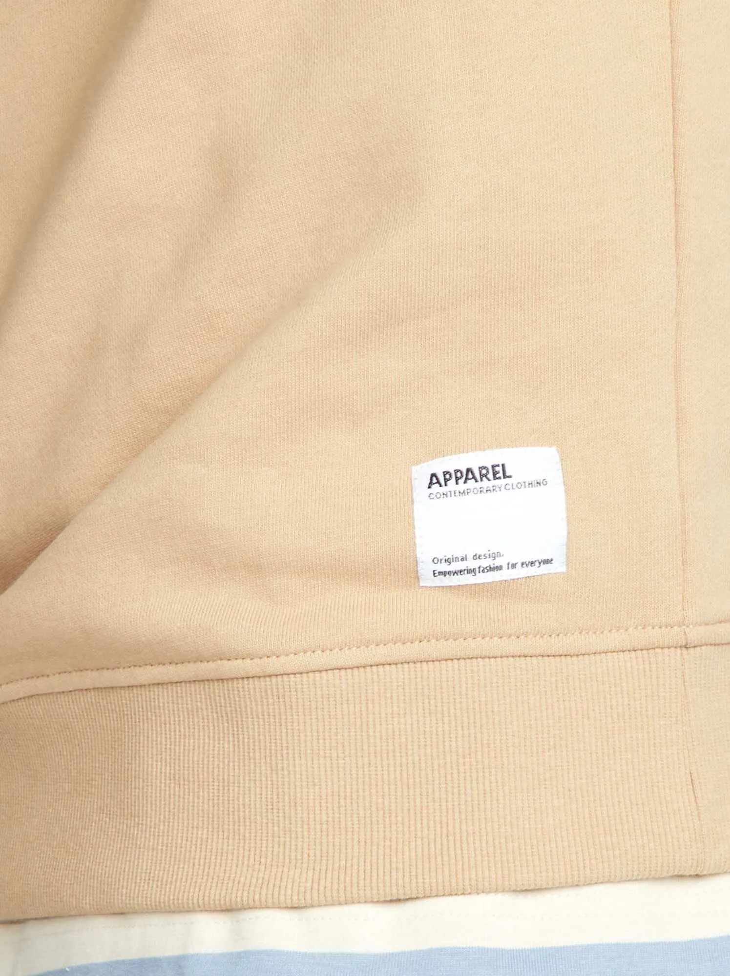 Felpa scollo tondo con dettaglio - BEIGE