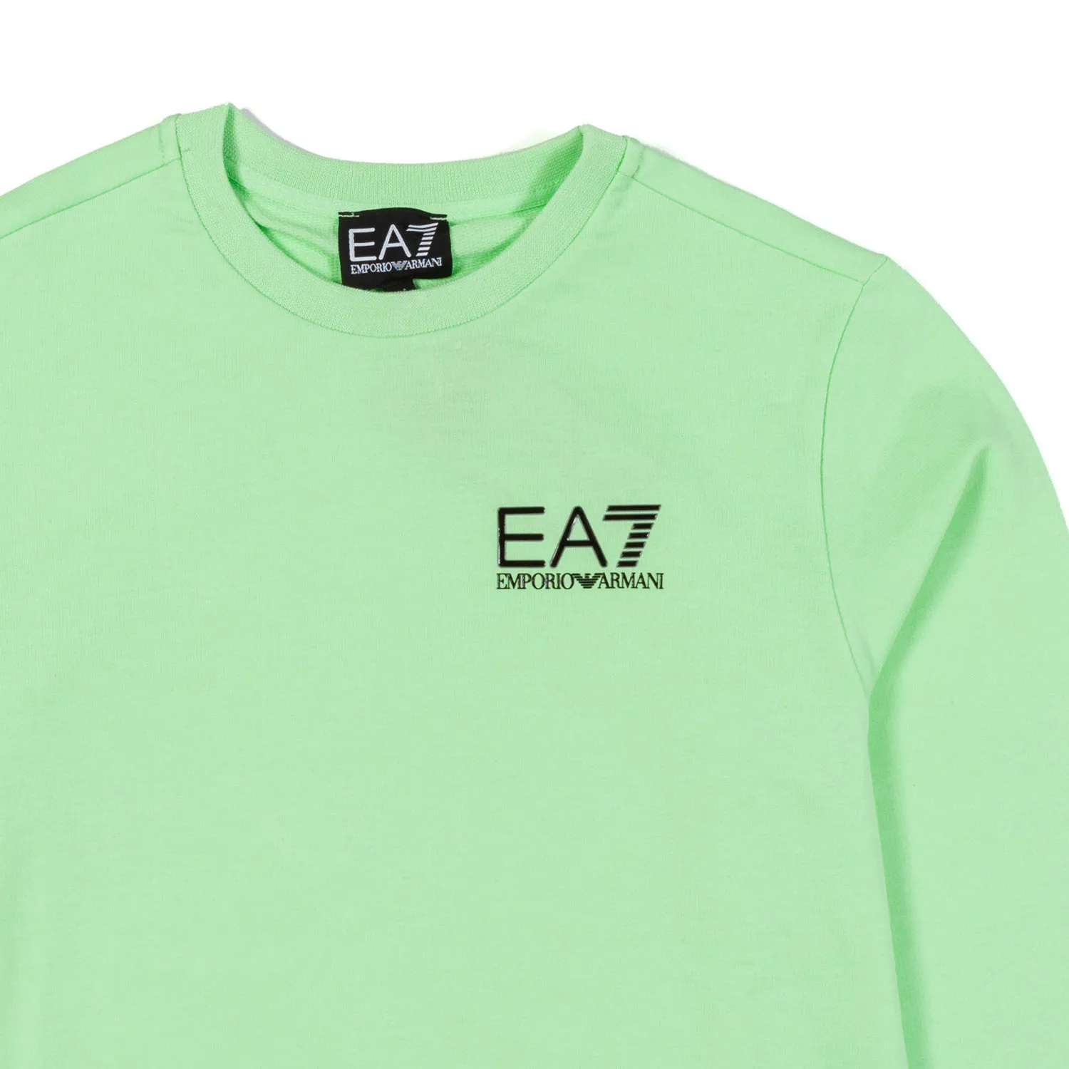 Felpa Verde Paradise Con Logo Ea7 Nero