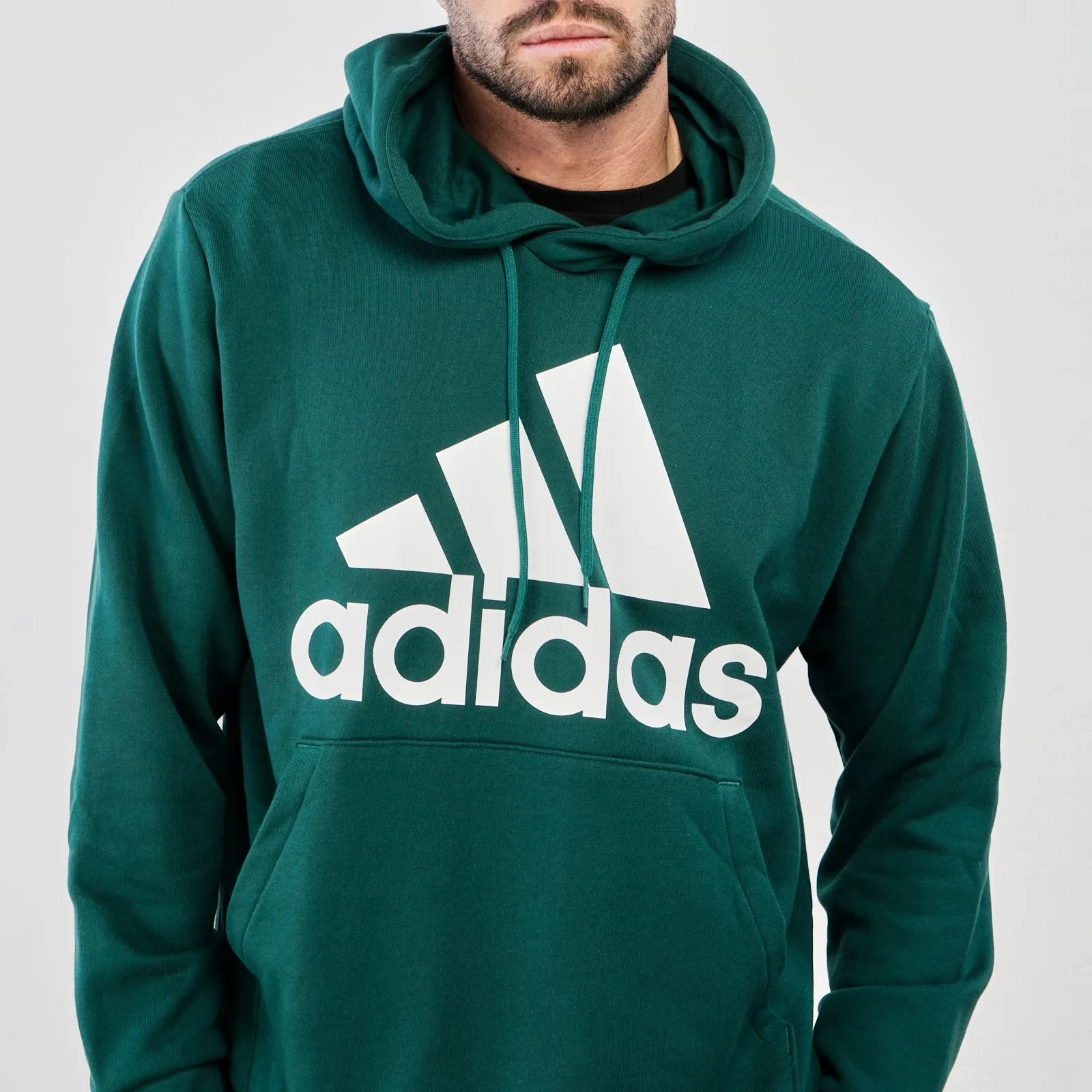 Felpa verde sportiva con maxi logo, cappuccio e tasca