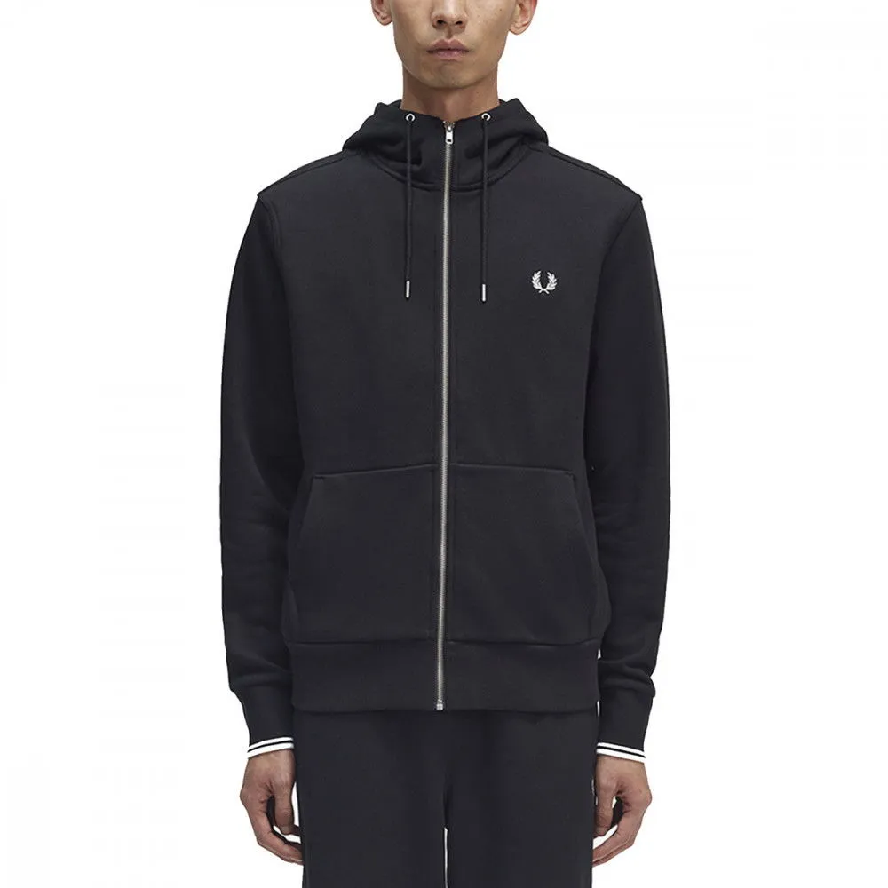 FRED PERRY FELPA FULL ZIP CON CAPPUCCIO LOGO