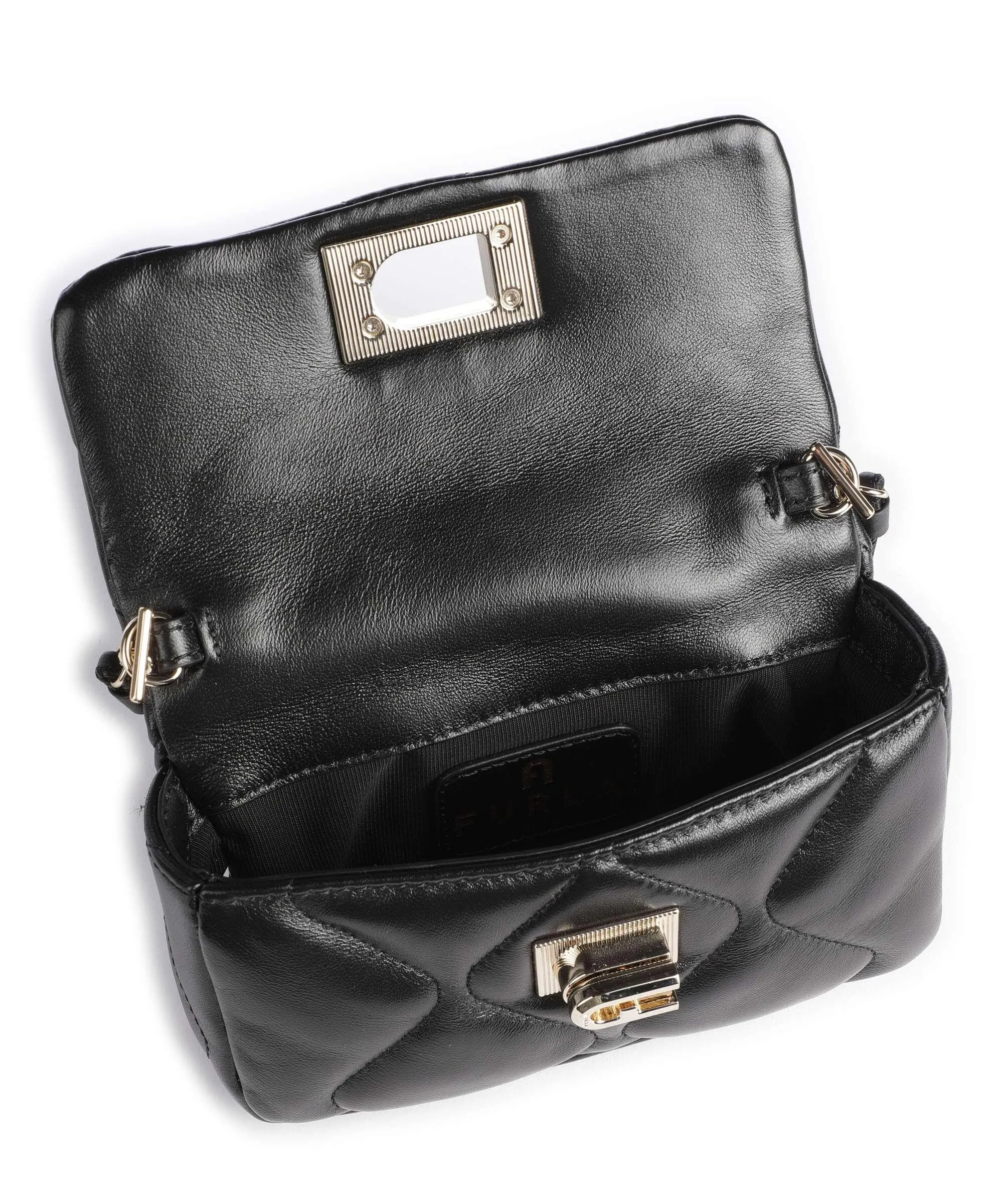  Furla 1927 Mini Borsa a tracolla pelle a grana fine nero  