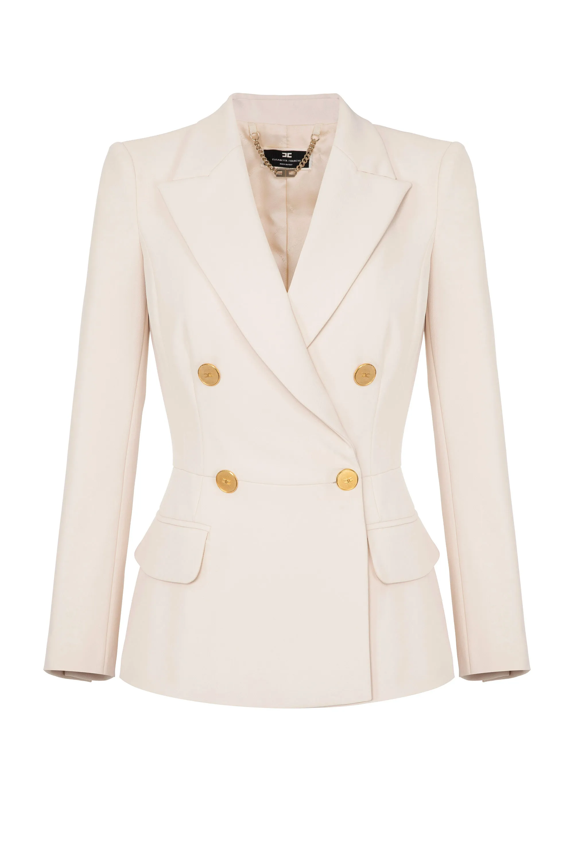 Giacca doppiopetto in doppio crepe stretch