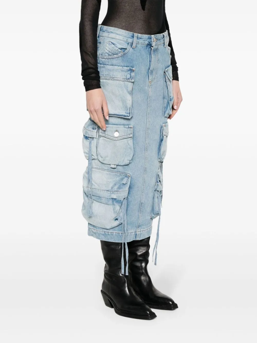 Gonna denim in blu- donna