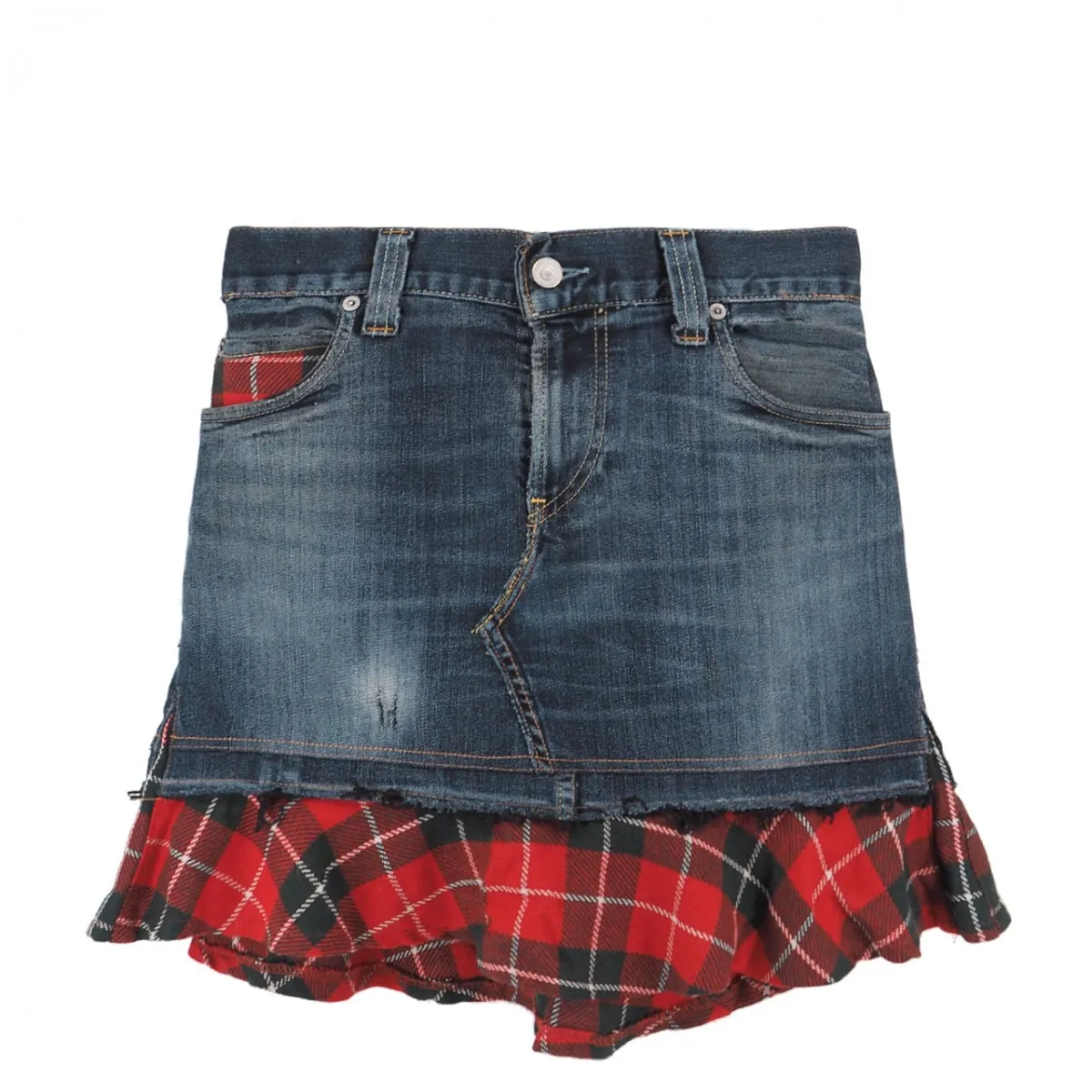 Gonna In Denim Chelsy Tartan