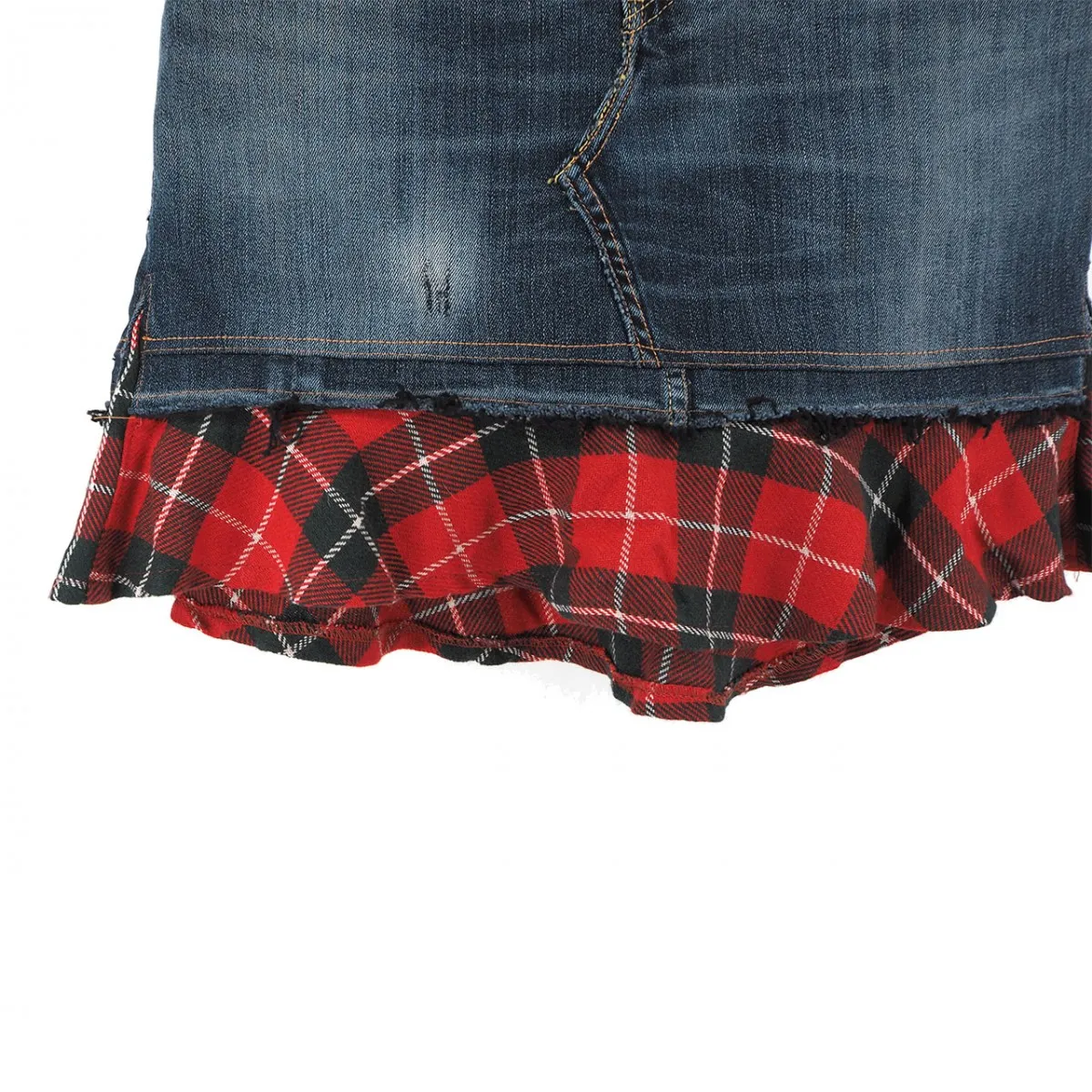 Gonna In Denim Chelsy Tartan