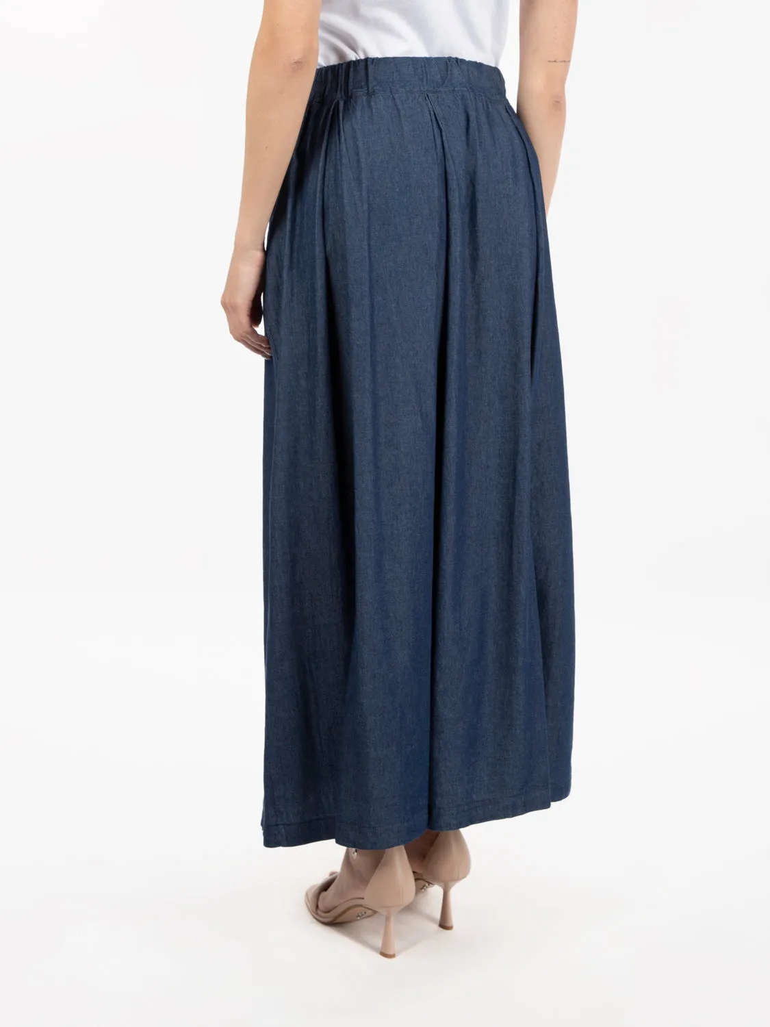 Gonna lunga ruota denim blue