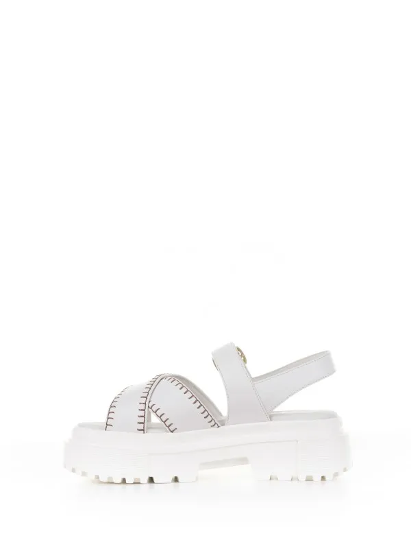H644 ivory leather sandal