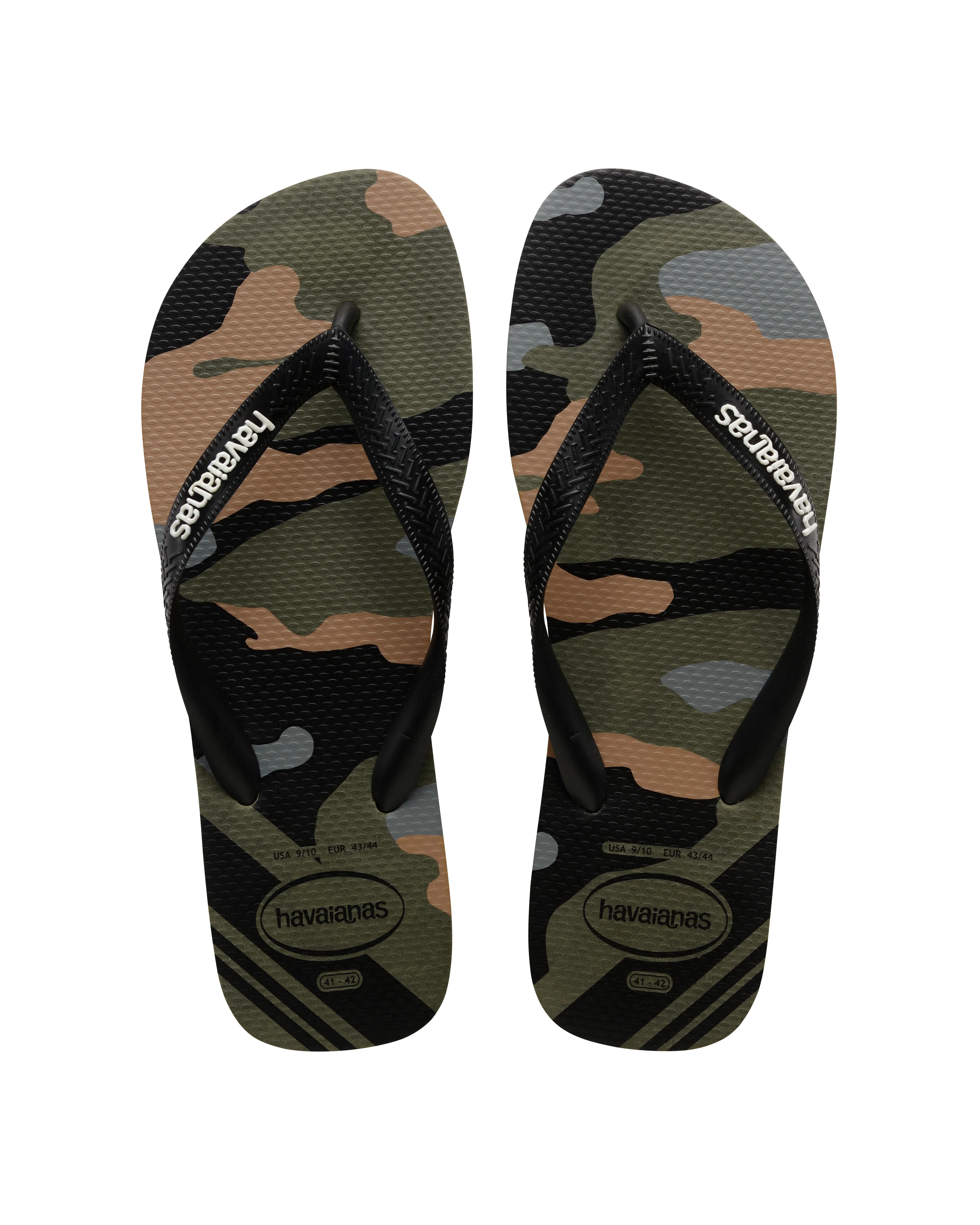 Havaianas Top Camu in fantasia mimetica con fascetta nera e logo bianco