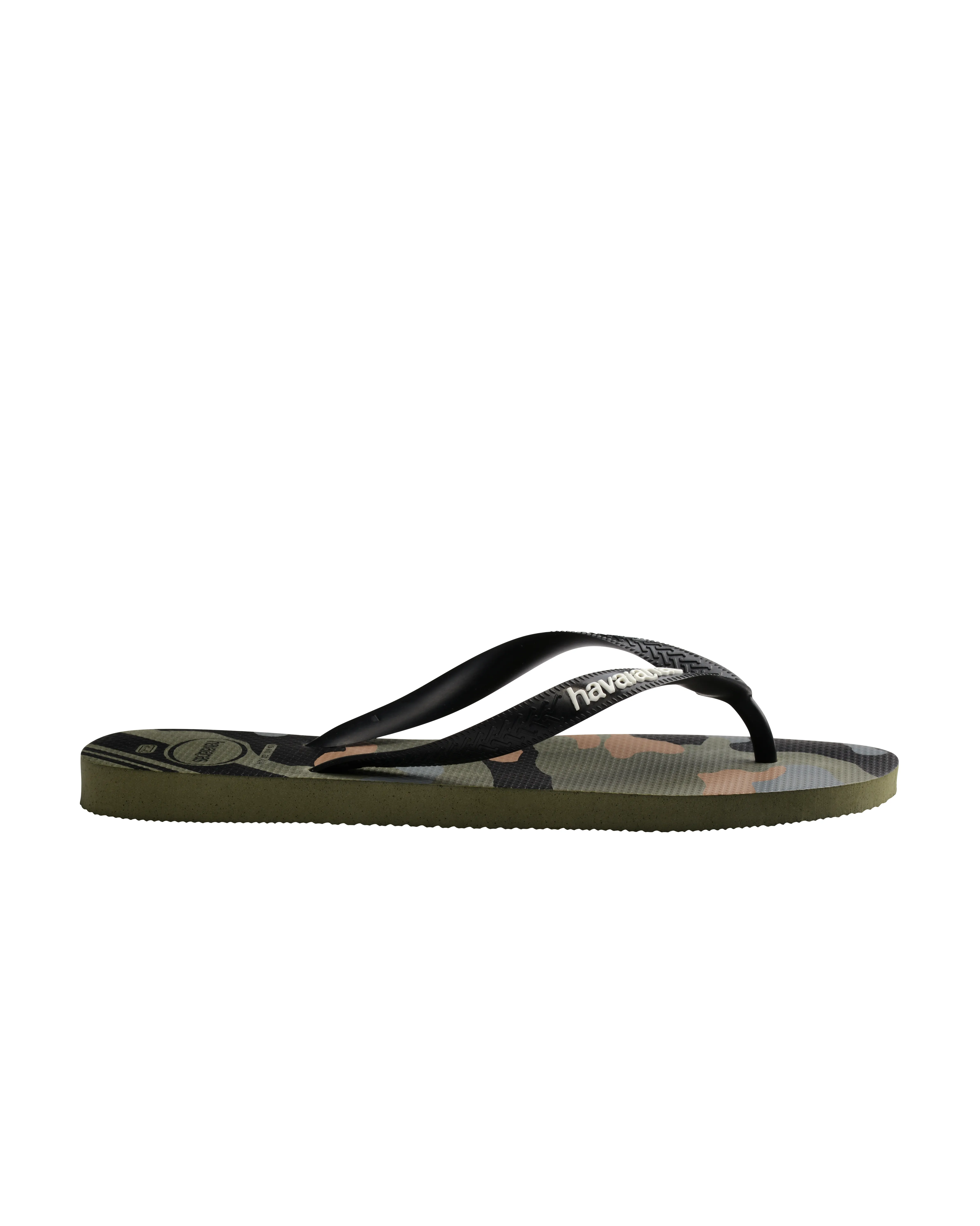 Havaianas Top Camu in fantasia mimetica con fascetta nera e logo bianco