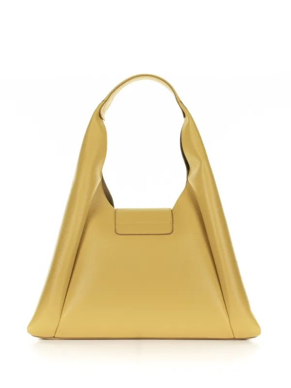 Hobo Medium yellow leather shoulder bag