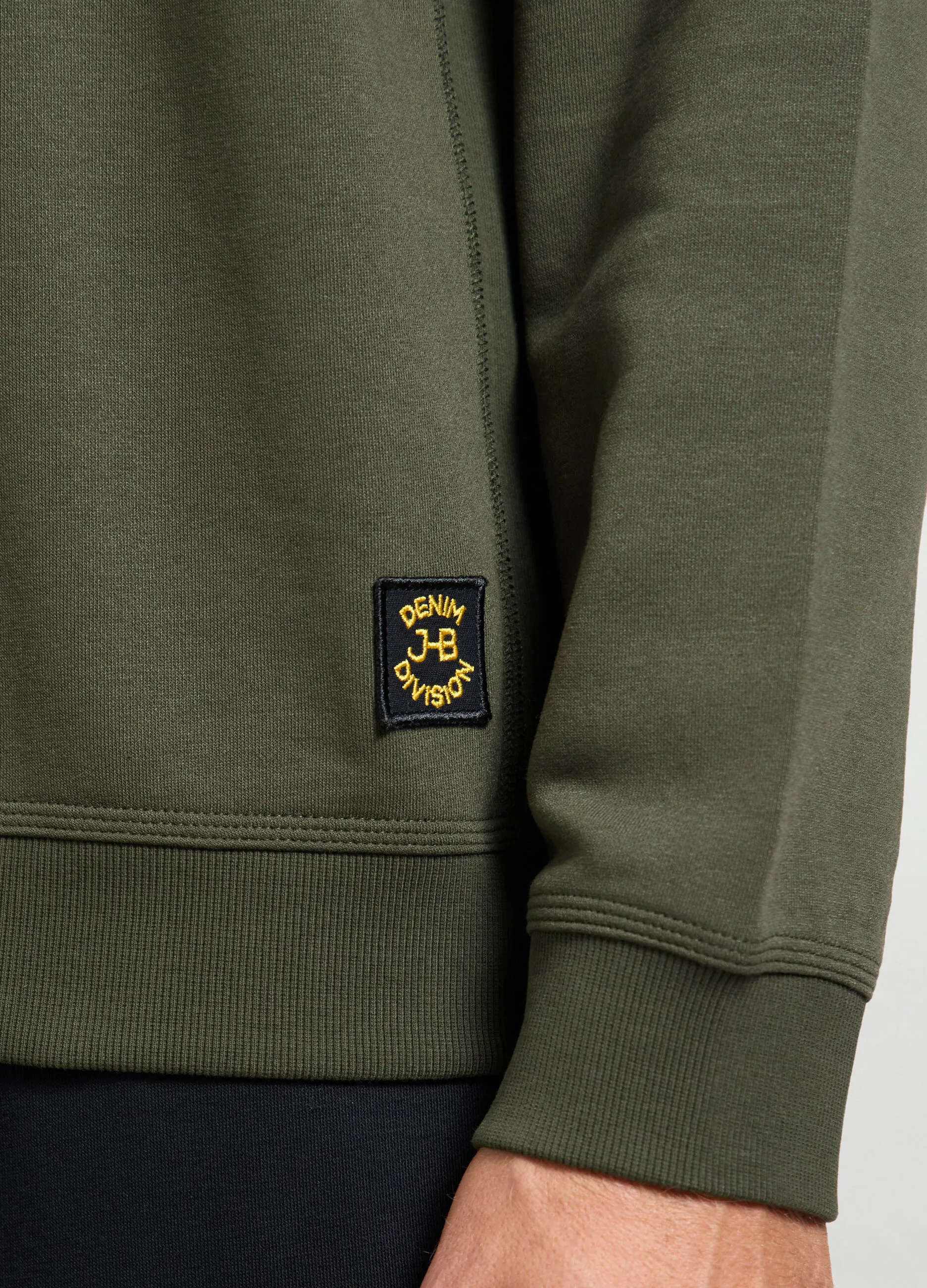 J. HART & BROS  Felpa lupetto mezza zip in misto cotone uomo