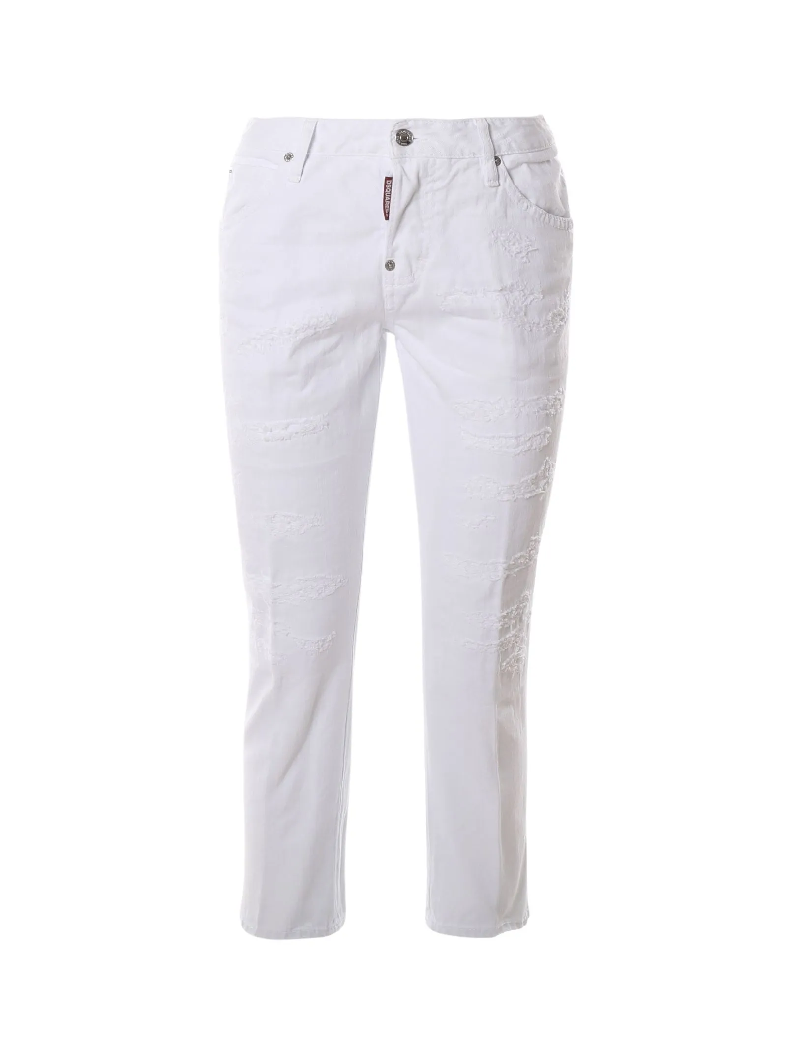 Jeans effetto vissuto design crop