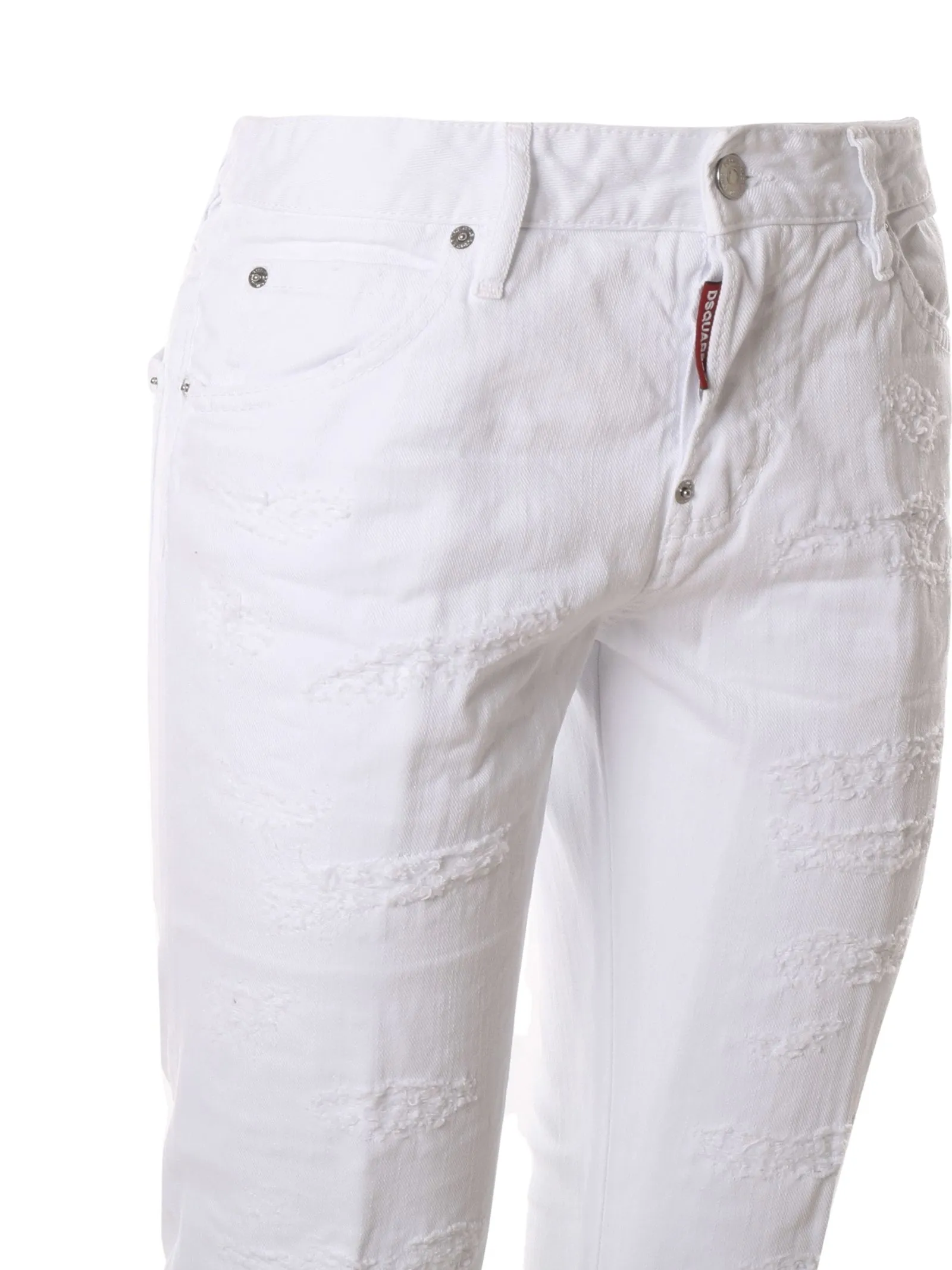 Jeans effetto vissuto design crop