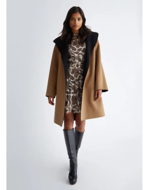 LIU JO - Cappotto reversibile in misto lana