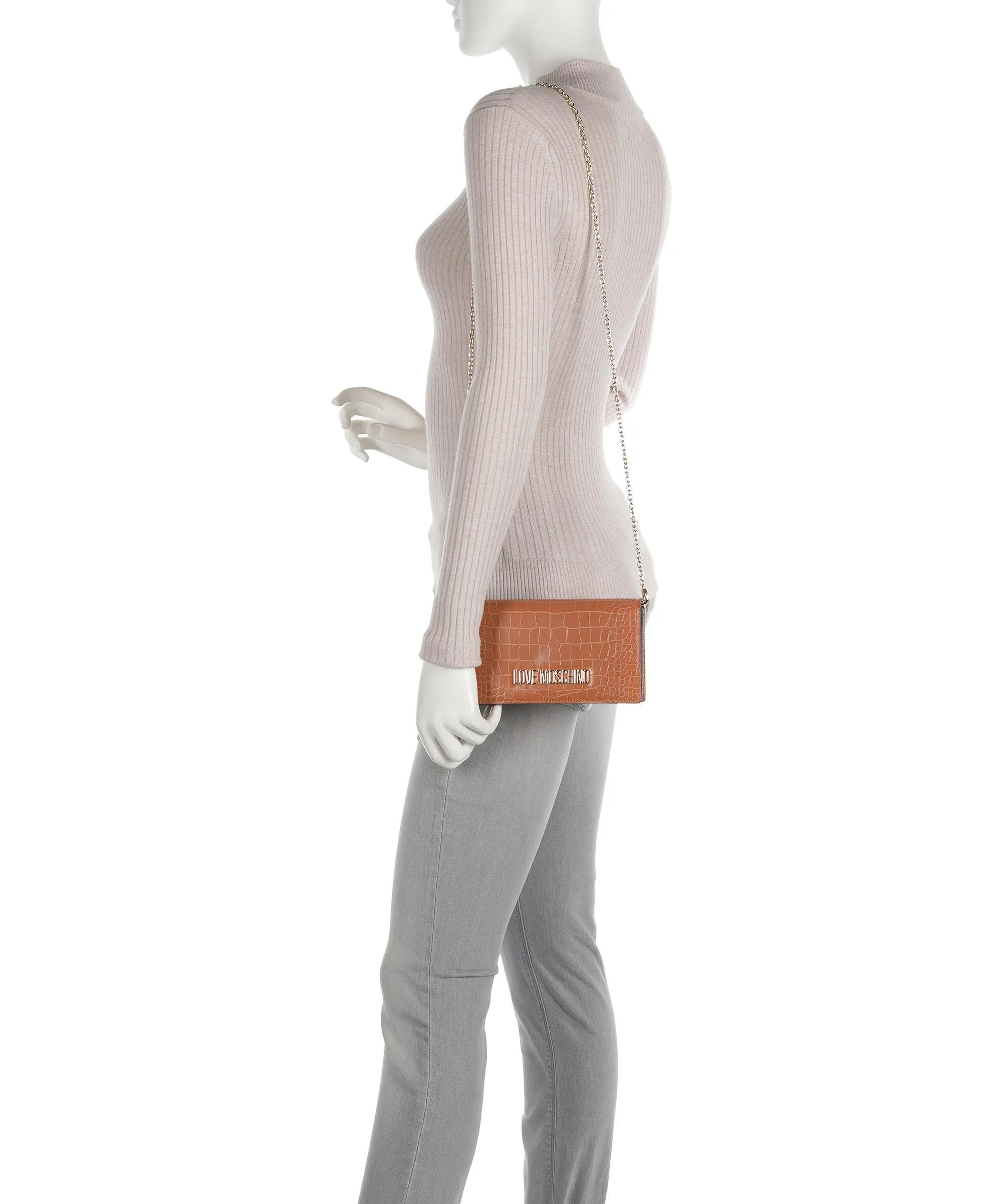  Love Moschino Smart Daily Borsa a tracolla pelle sintetica marrone chiaro  