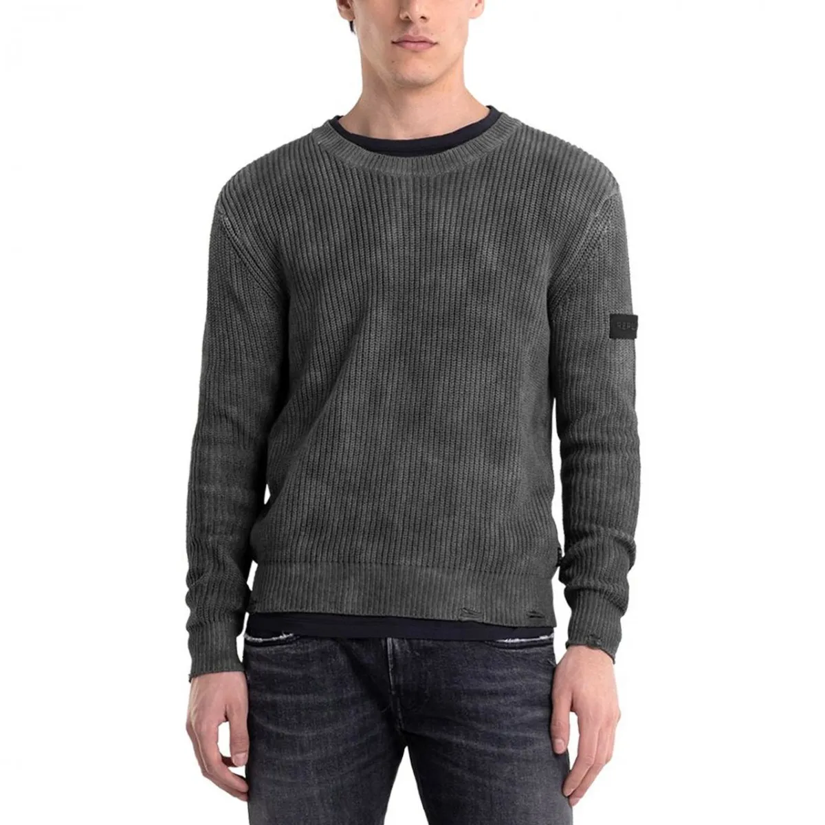 Maglia In Cotone Effetto Used