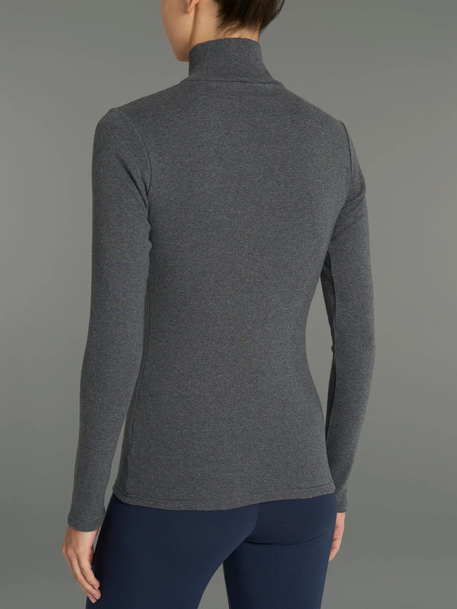 Maglietta collo alto in Eco Cotton - Nero