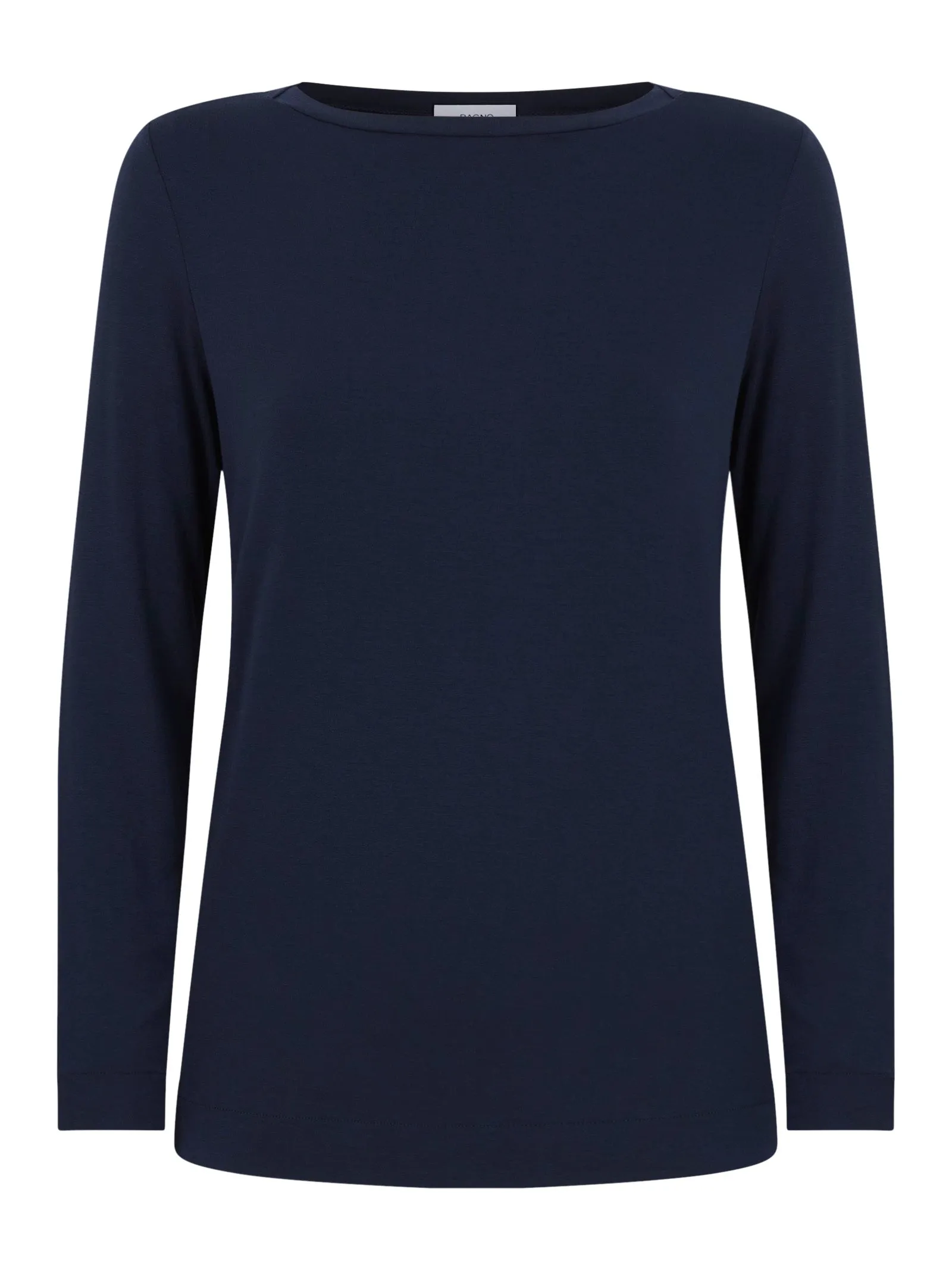 Maglietta con collo a barchetta in filato Tenderwool - Bleu