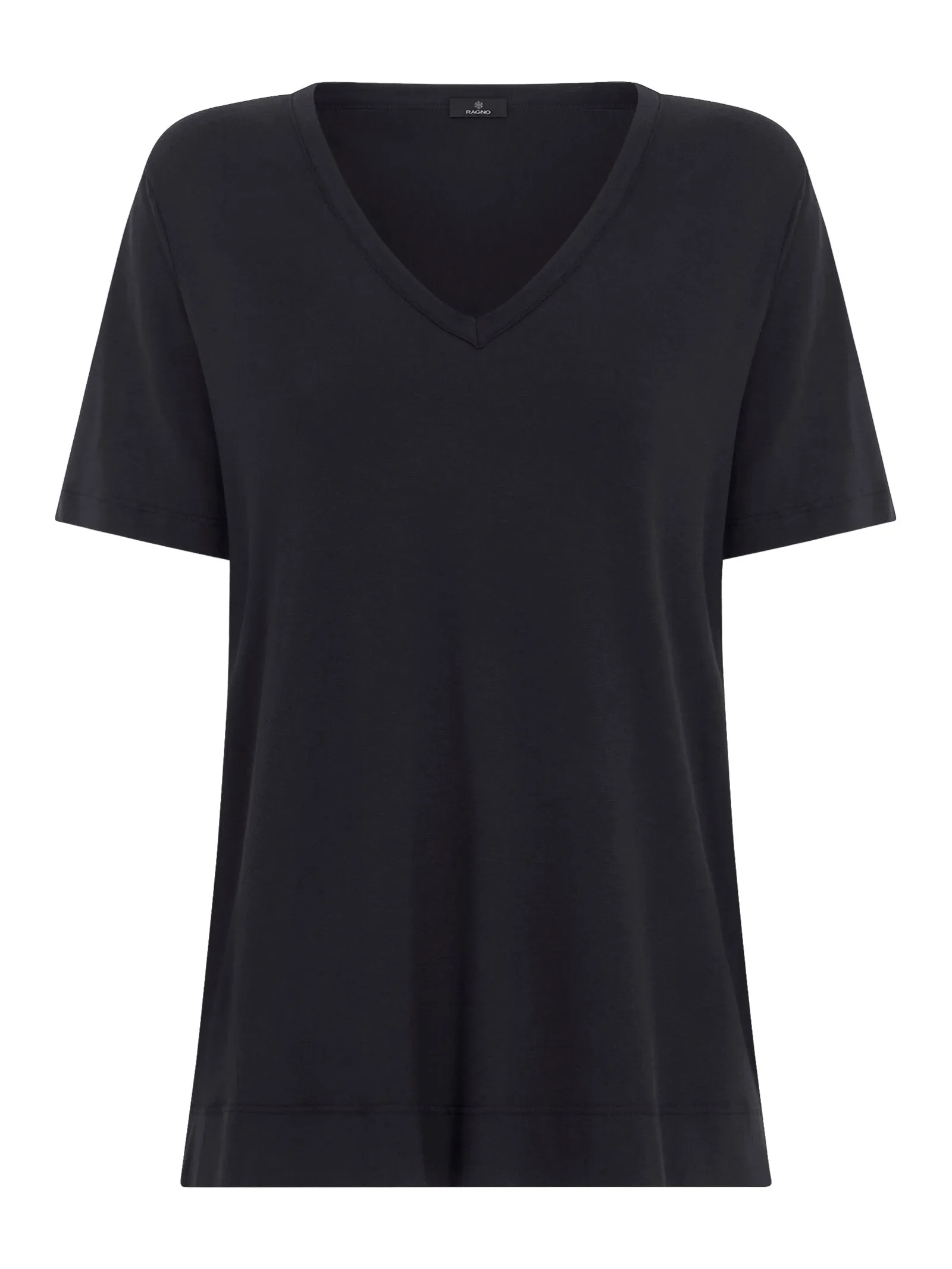 Maglietta con Scollo a V in Ultralight - Nero