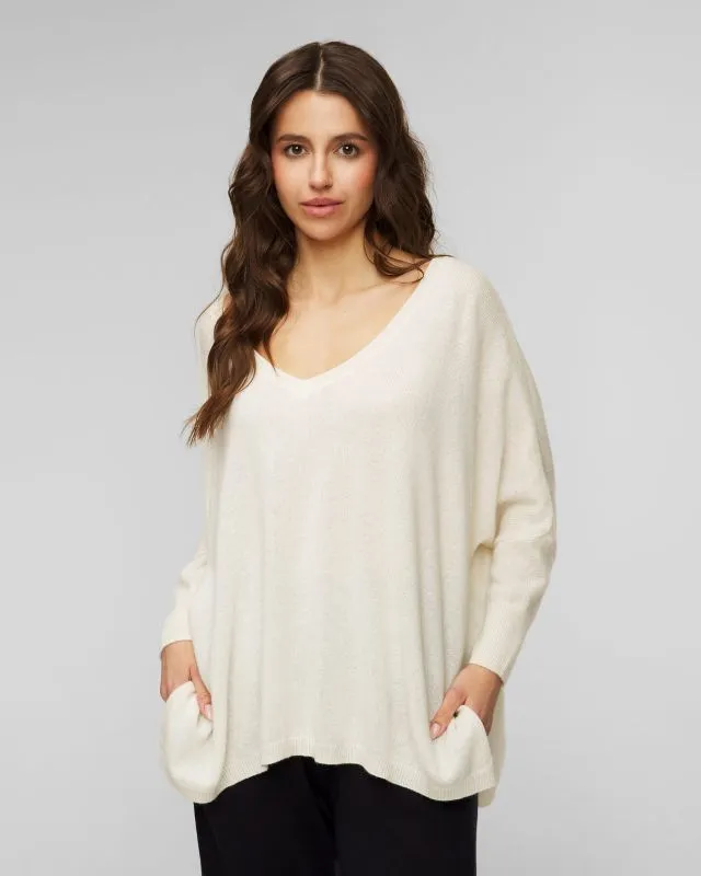 Maglione bianco in cashmere da donna Kujten Minie