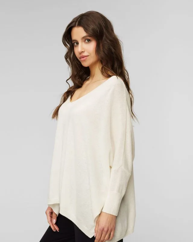 Maglione bianco in cashmere da donna Kujten Minie