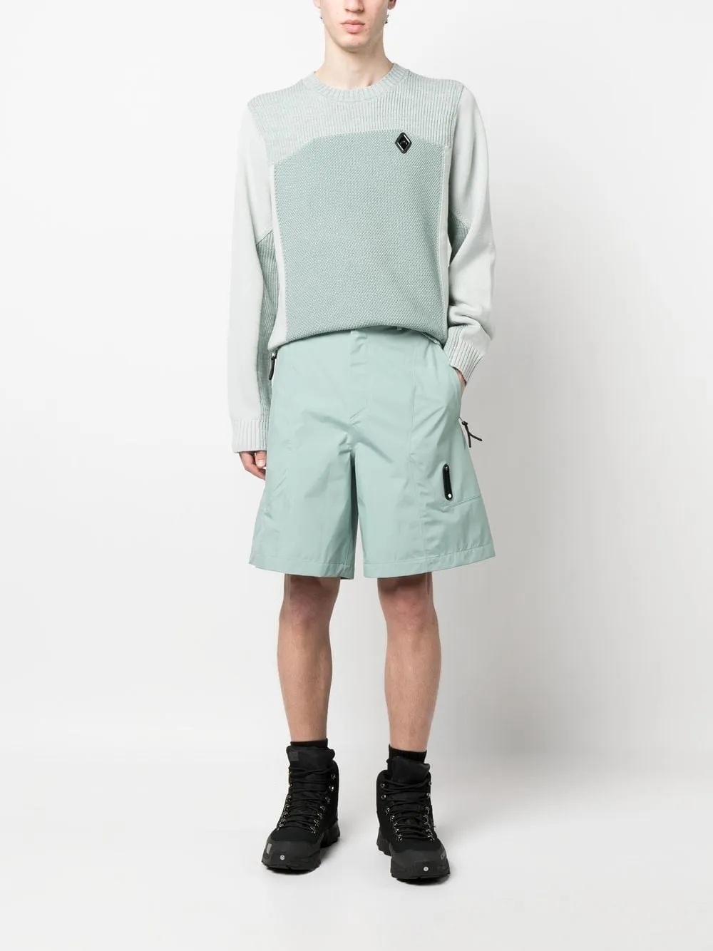 Maglione con design color-block in blu - uomo