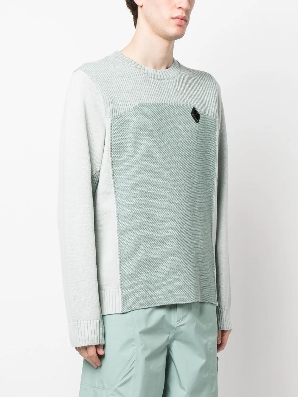 Maglione con design color-block in blu - uomo
