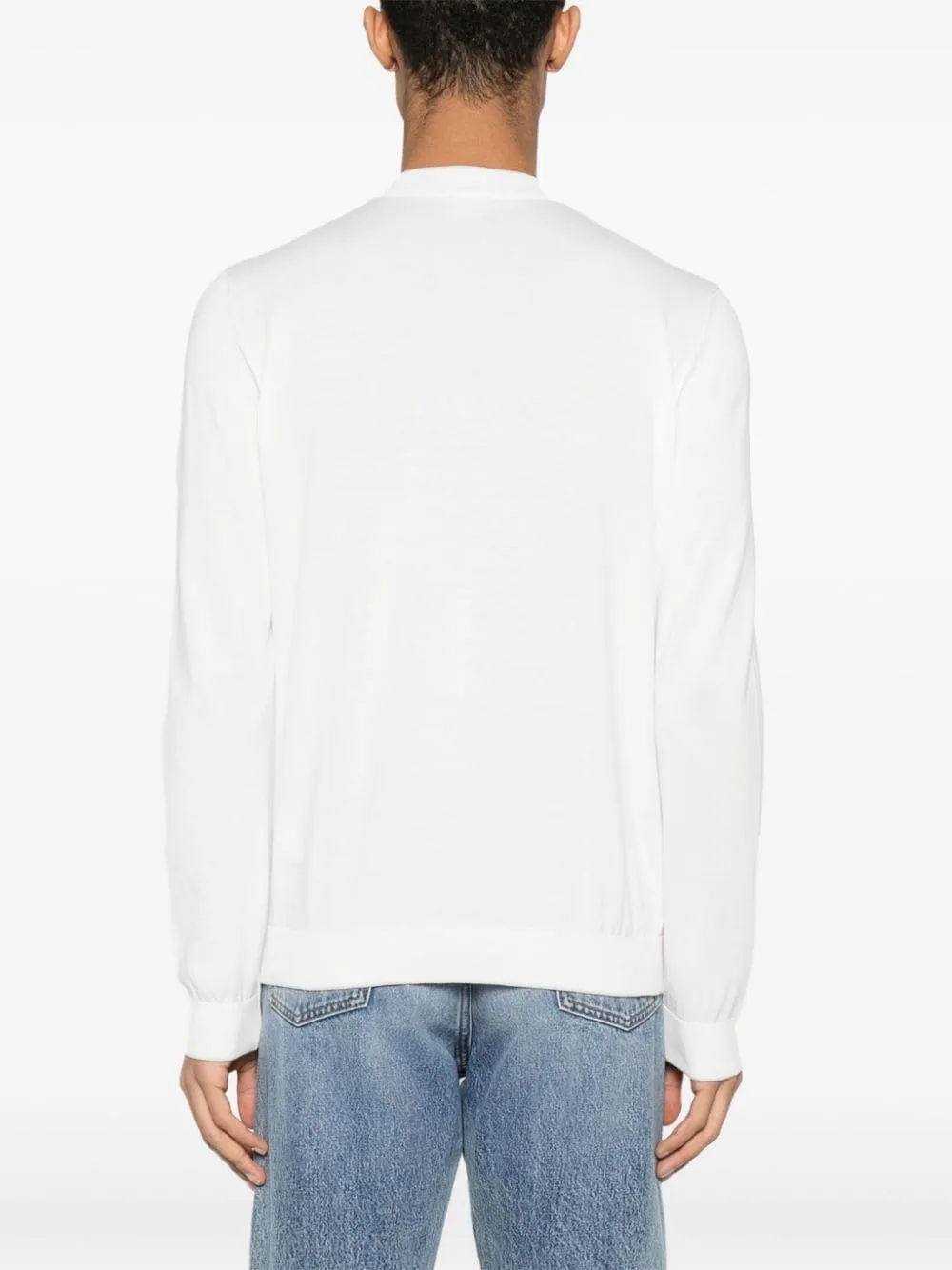 Maglione con dettaglio a contrasto in bianco - uomo